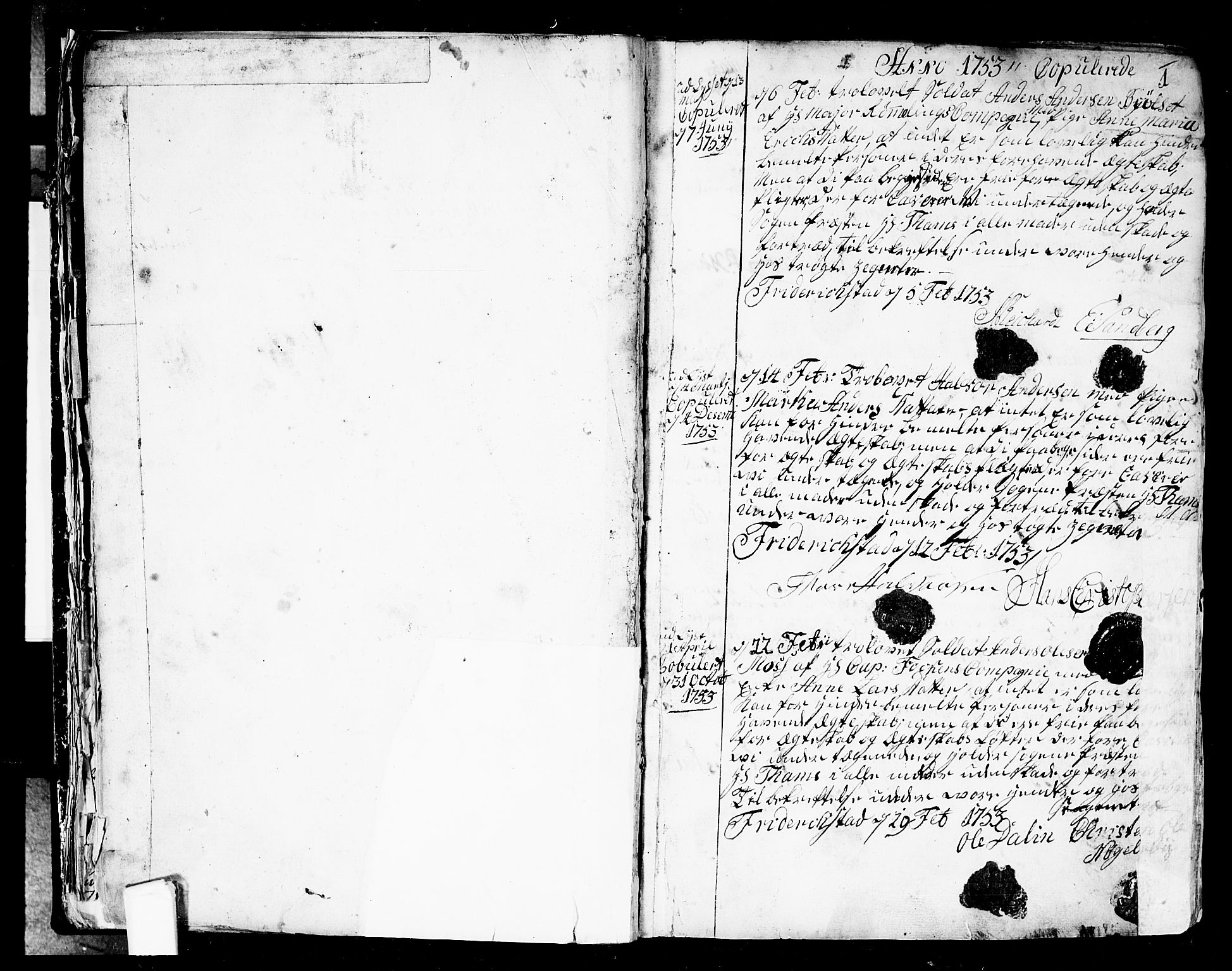 Fredrikstad prestekontor Kirkebøker, SAO/A-11082/F/Fa/L0002: Parish register (official) no. 2, 1750-1804, p. 0-1