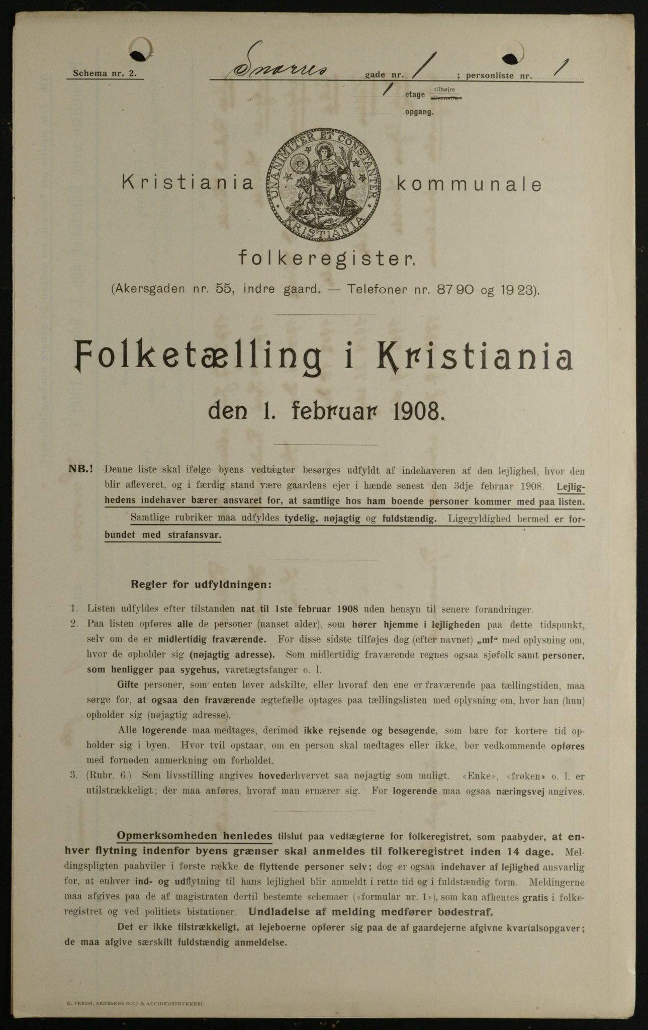 OBA, Municipal Census 1908 for Kristiania, 1908, p. 88286