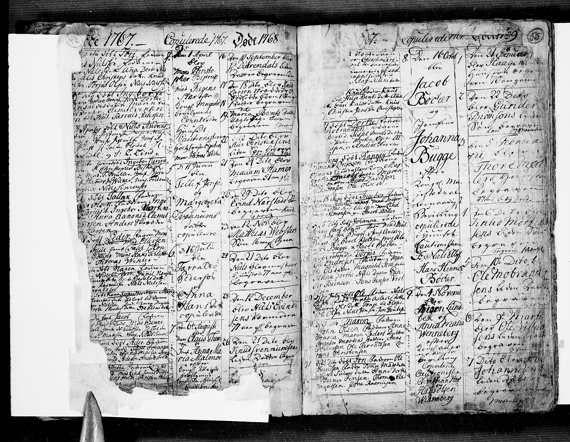 Risør sokneprestkontor, SAK/1111-0035/F/Fb/L0002: Parish register (copy) no. B 2, 1747-1812, p. 55