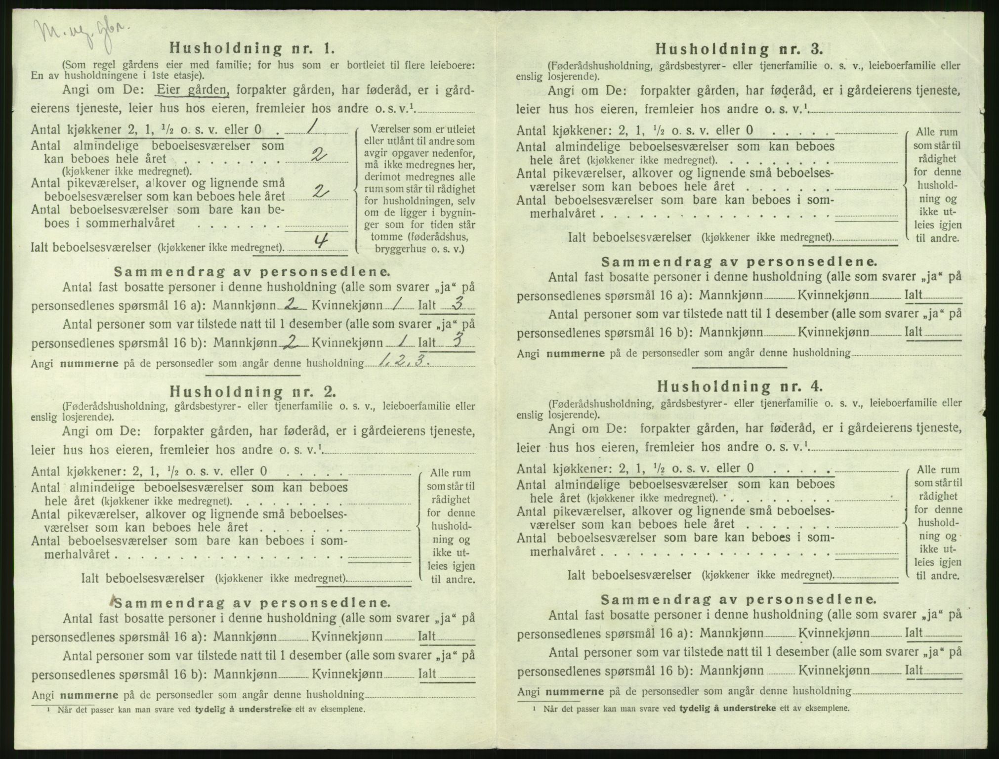 SAT, 1920 census for Grytten, 1920, p. 557