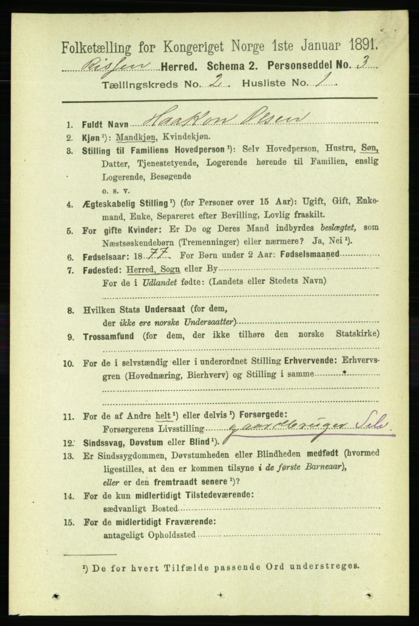 RA, 1891 census for 1624 Rissa, 1891, p. 1123