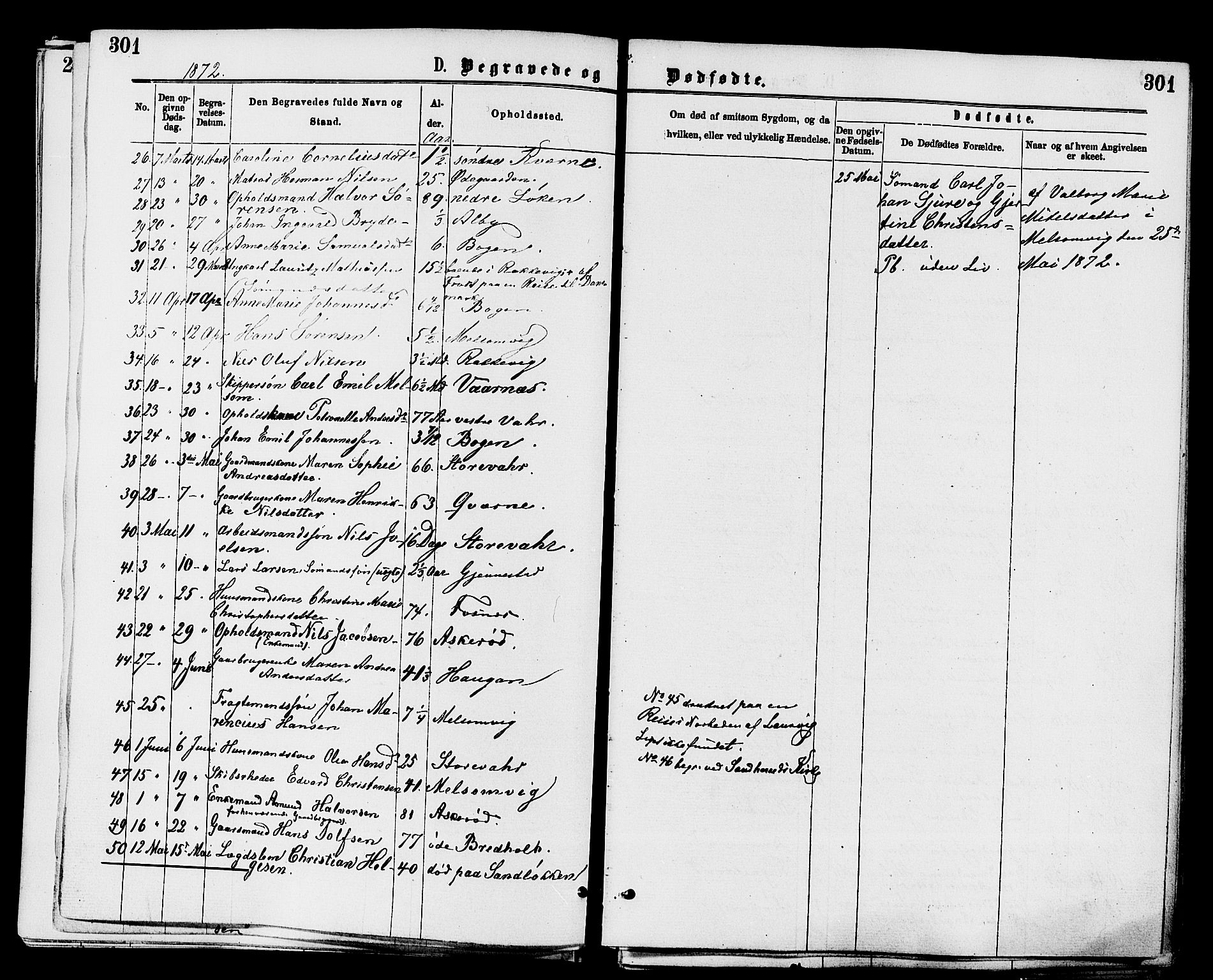 Stokke kirkebøker, AV/SAKO-A-320/F/Fa/L0009: Parish register (official) no. I 9, 1872-1883, p. 301