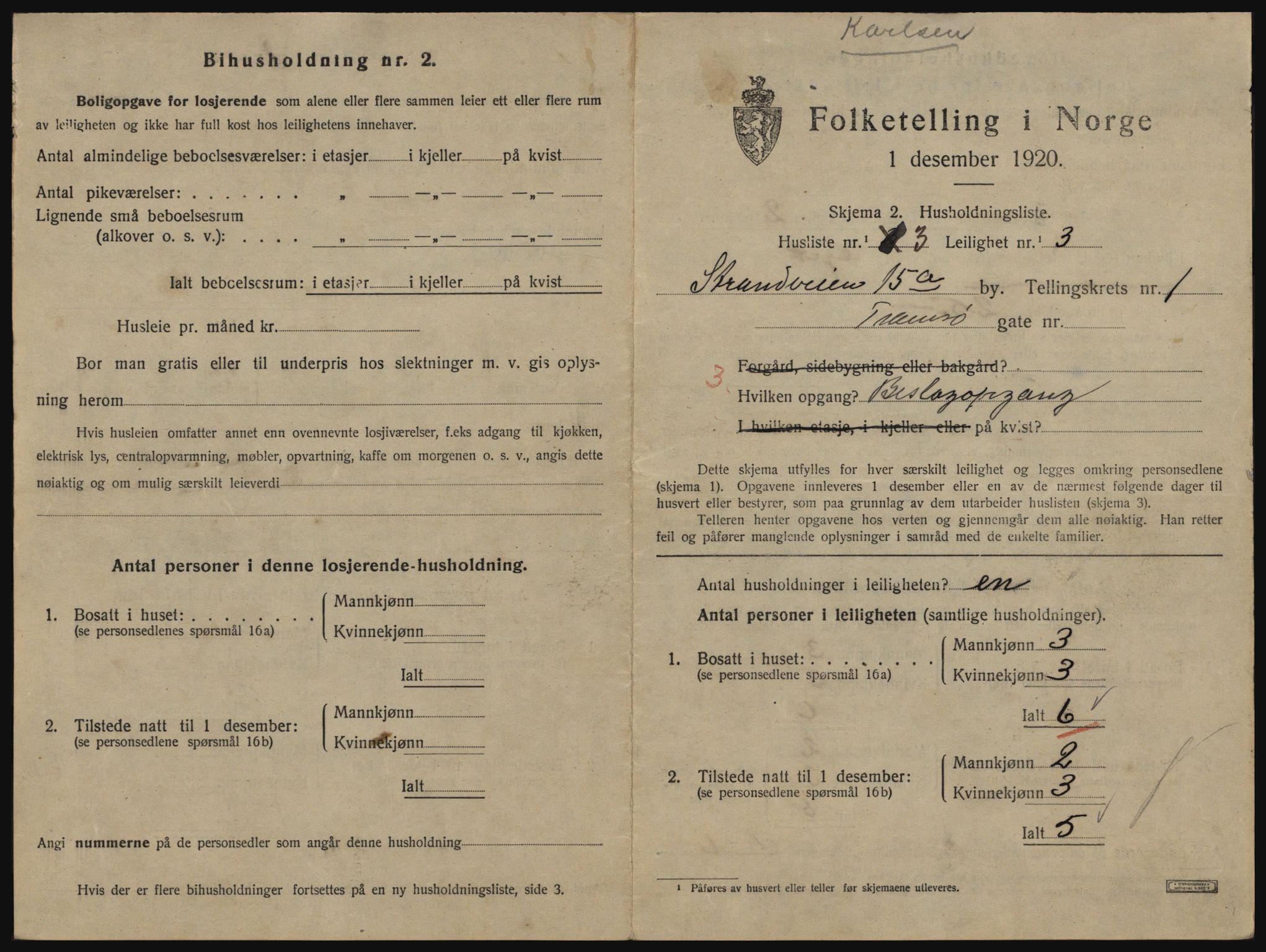 SATØ, 1920 census for Tromsø, 1920, p. 2415