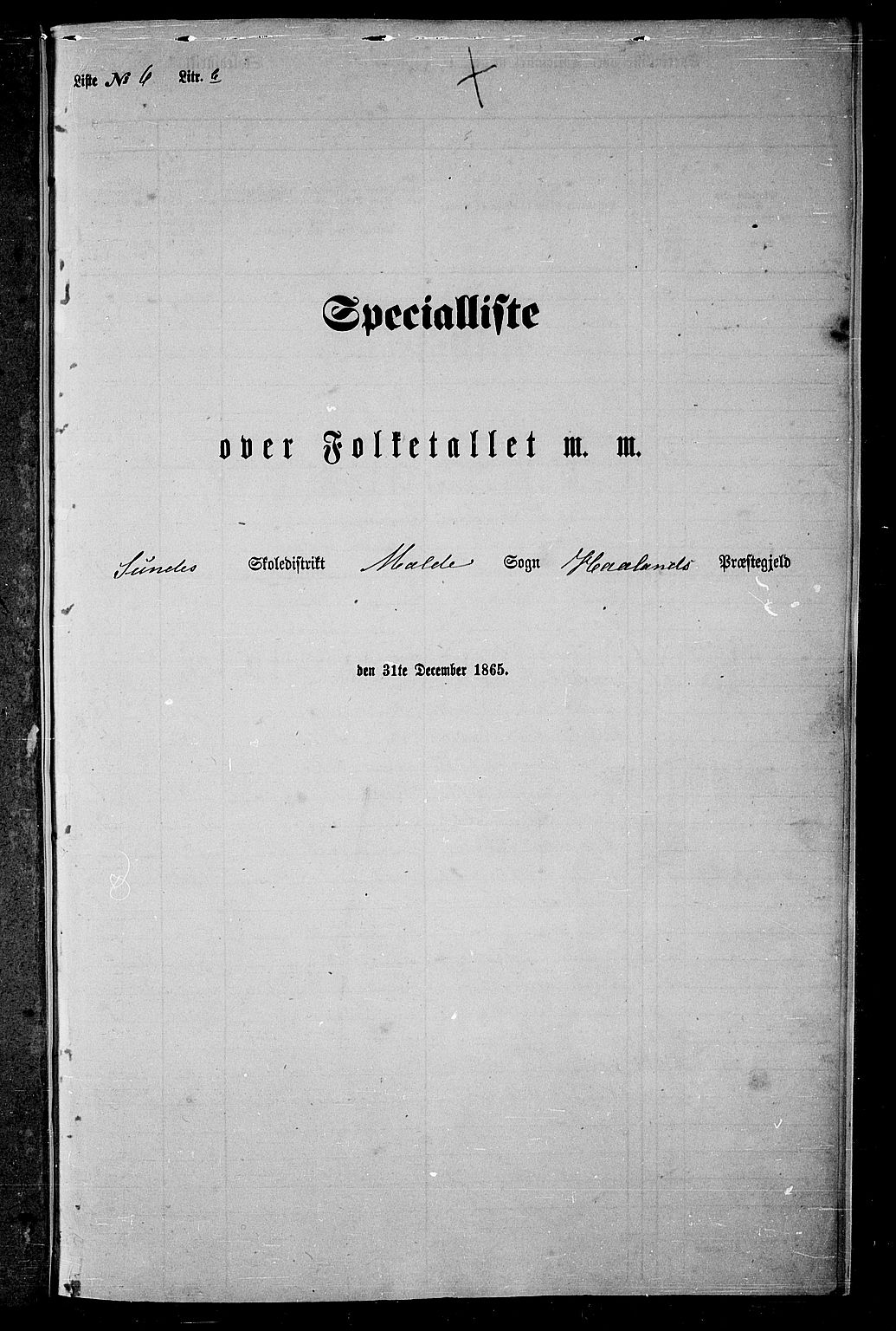 RA, 1865 census for Håland, 1865, p. 118