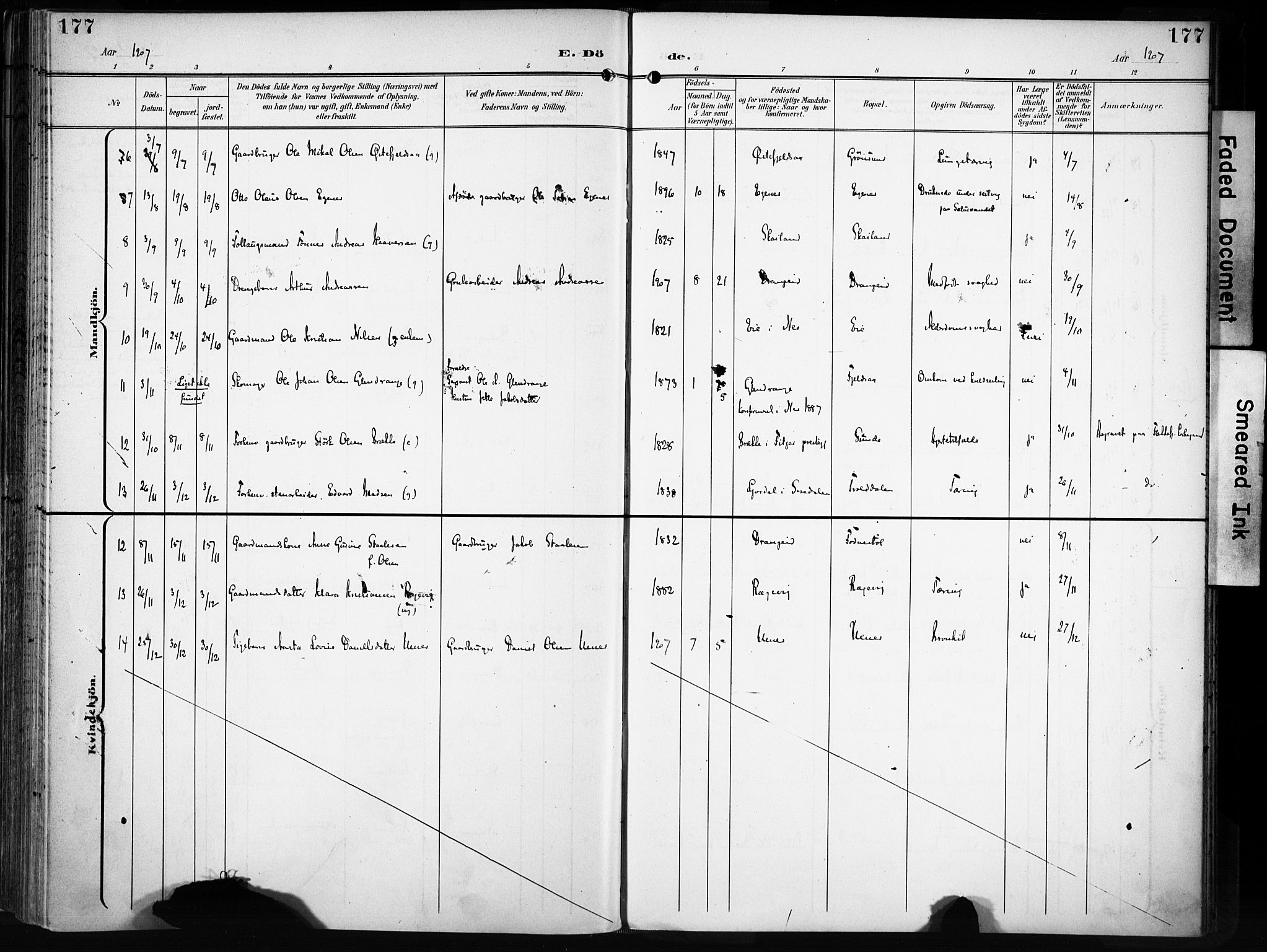 Flekkefjord sokneprestkontor, AV/SAK-1111-0012/F/Fa/Fac/L0009: Parish register (official) no. A 9, 1899-1909, p. 177