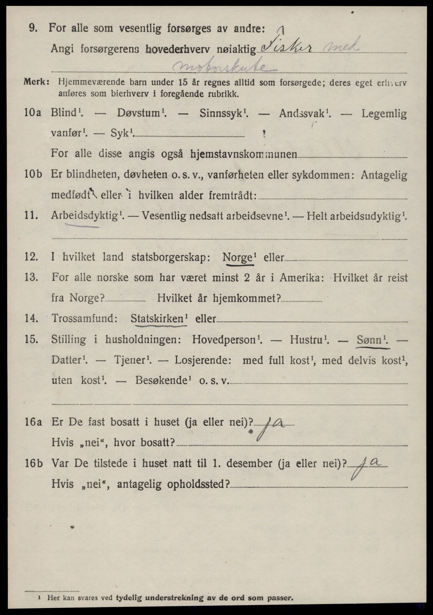 SAT, 1920 census for Ulstein, 1920, p. 5321