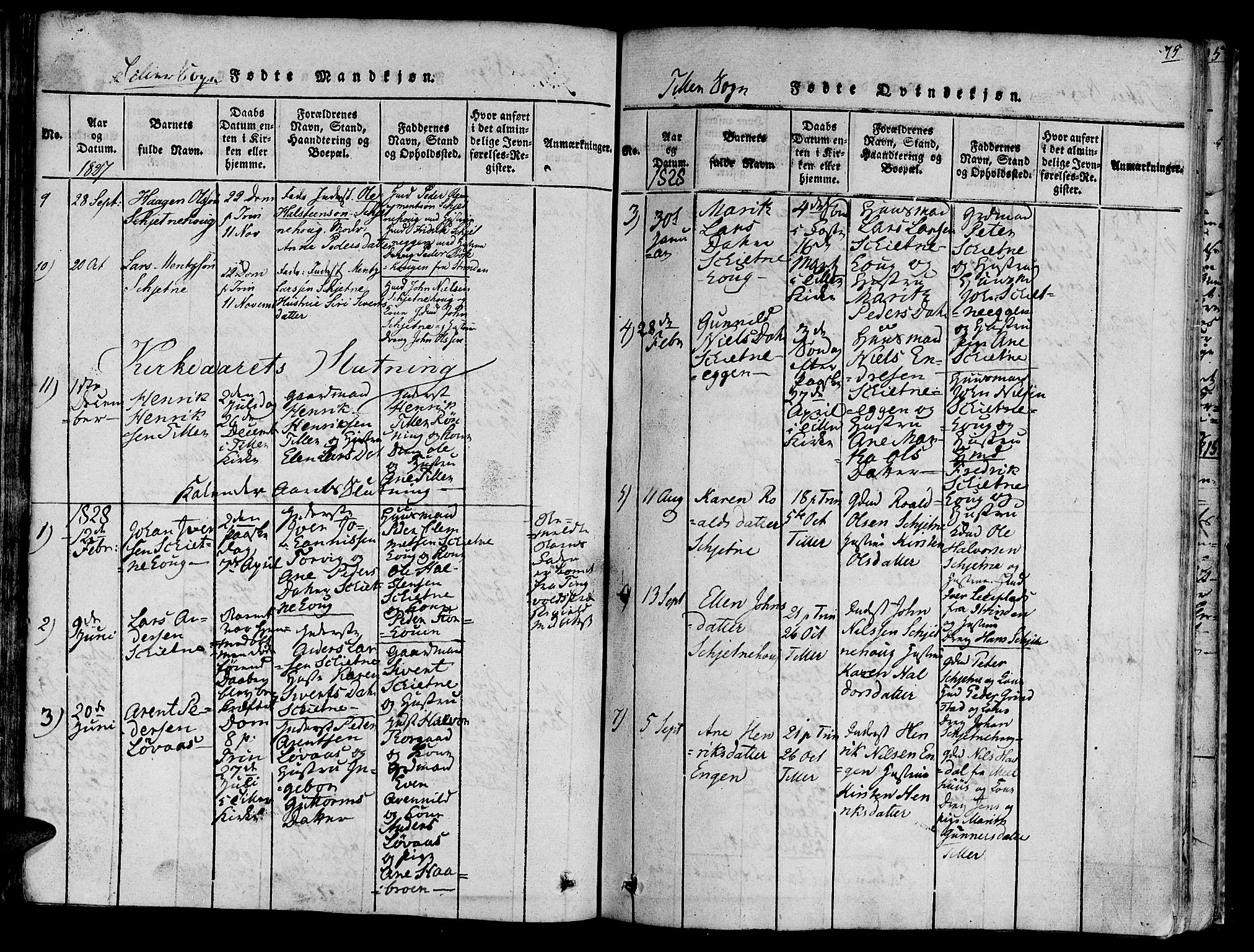 Ministerialprotokoller, klokkerbøker og fødselsregistre - Sør-Trøndelag, SAT/A-1456/618/L0440: Parish register (official) no. 618A04 /2, 1816-1843, p. 75