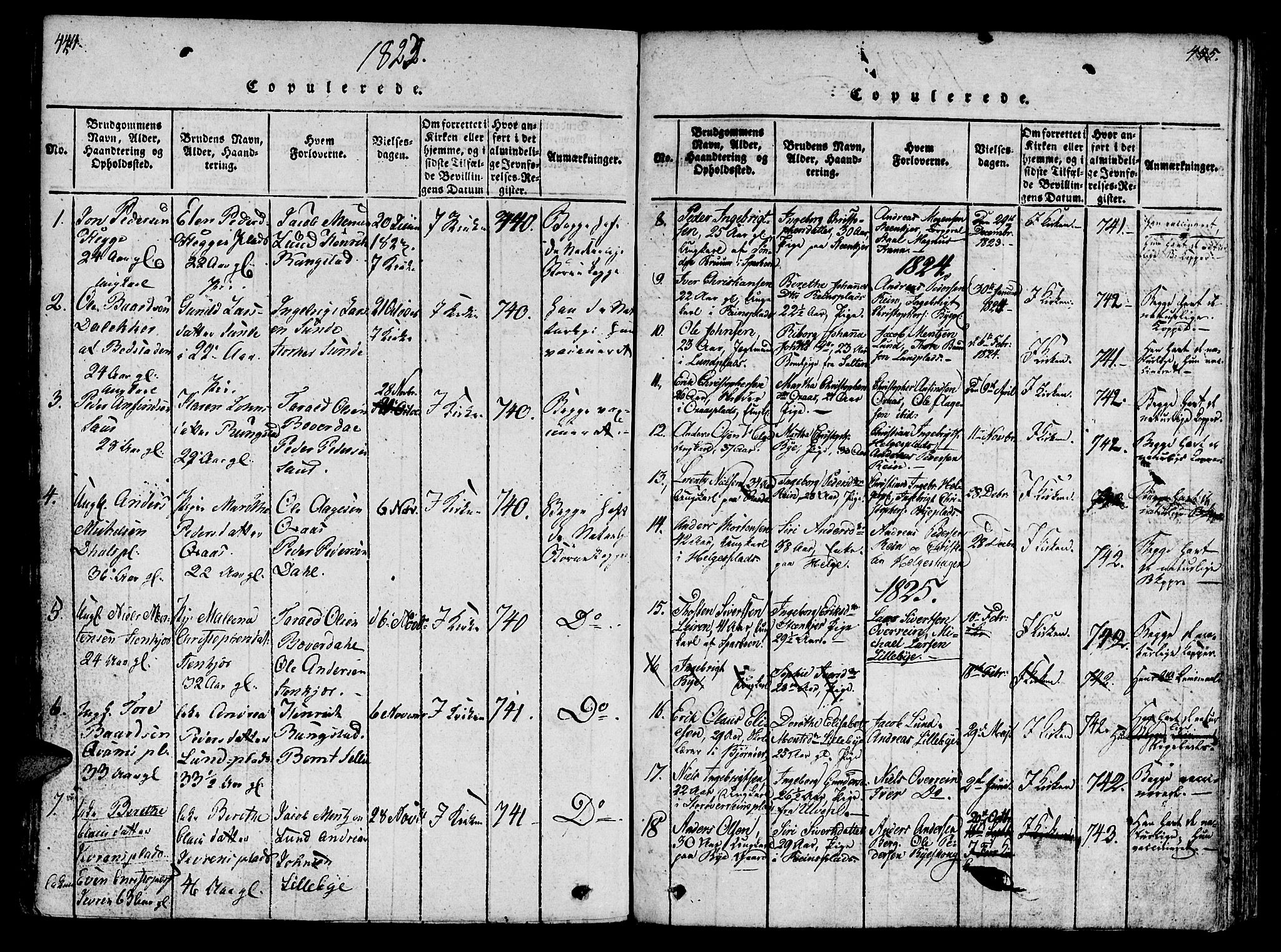 Ministerialprotokoller, klokkerbøker og fødselsregistre - Nord-Trøndelag, AV/SAT-A-1458/746/L0441: Parish register (official) no. 746A03 /3, 1816-1827, p. 444-445
