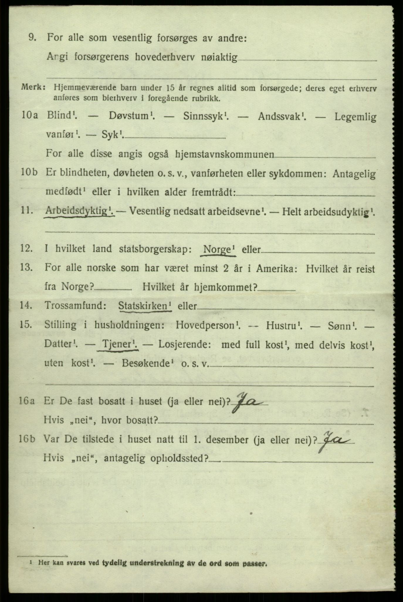 SAB, 1920 census for Kvam, 1920, p. 2002