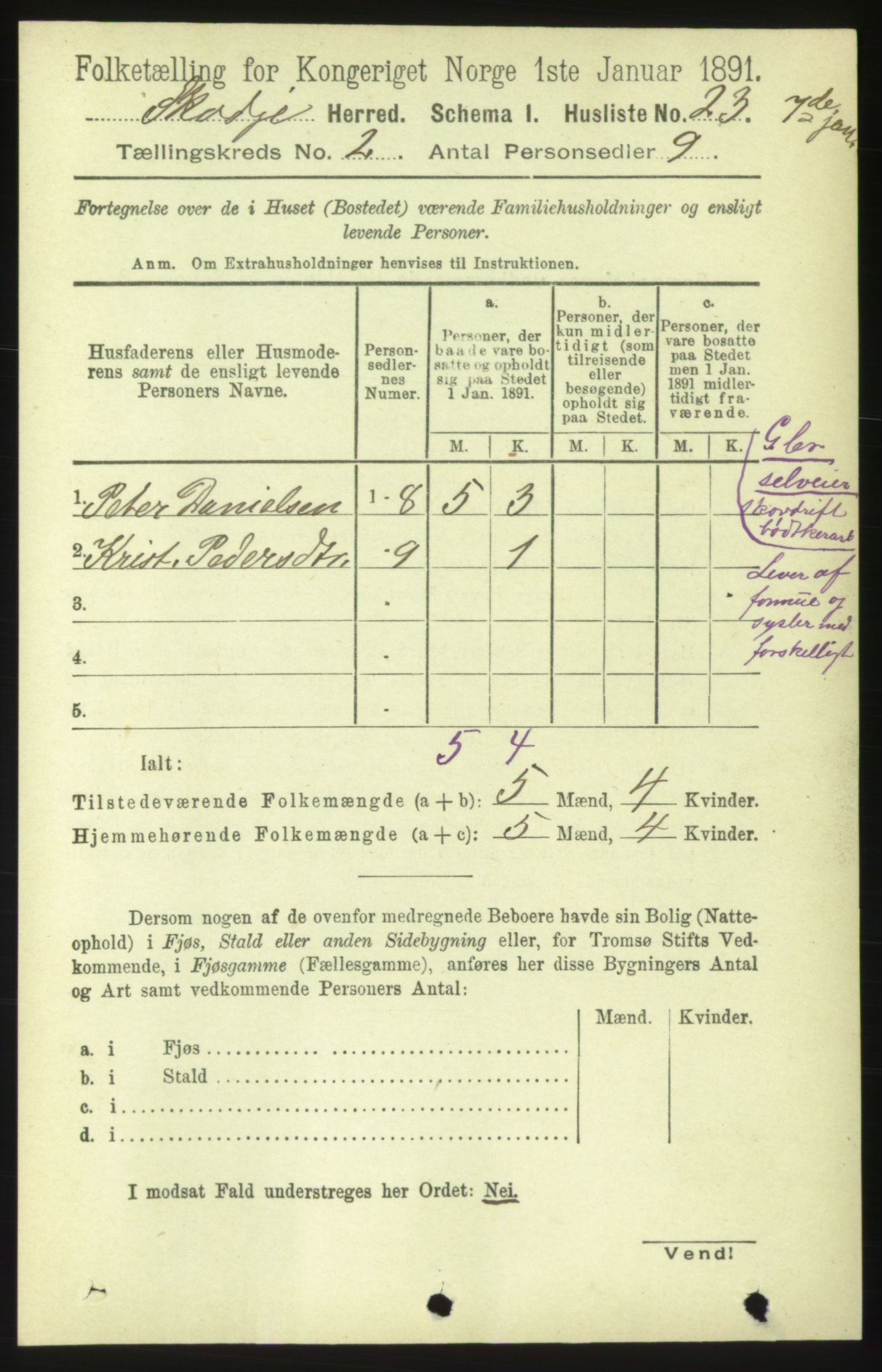 RA, 1891 census for 1529 Skodje, 1891, p. 269