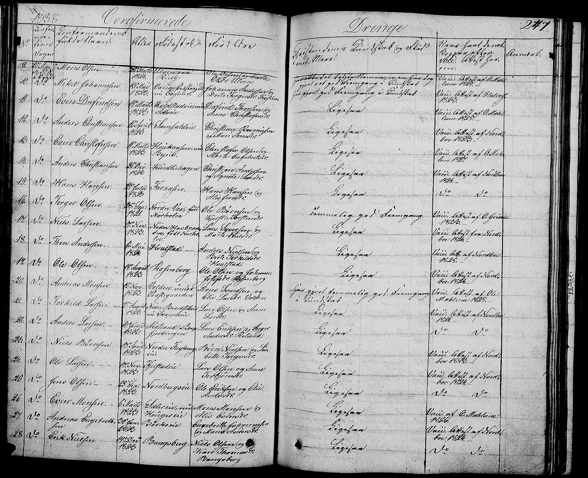 Ringsaker prestekontor, AV/SAH-PREST-014/L/La/L0004: Parish register (copy) no. 4, 1827-1838, p. 247