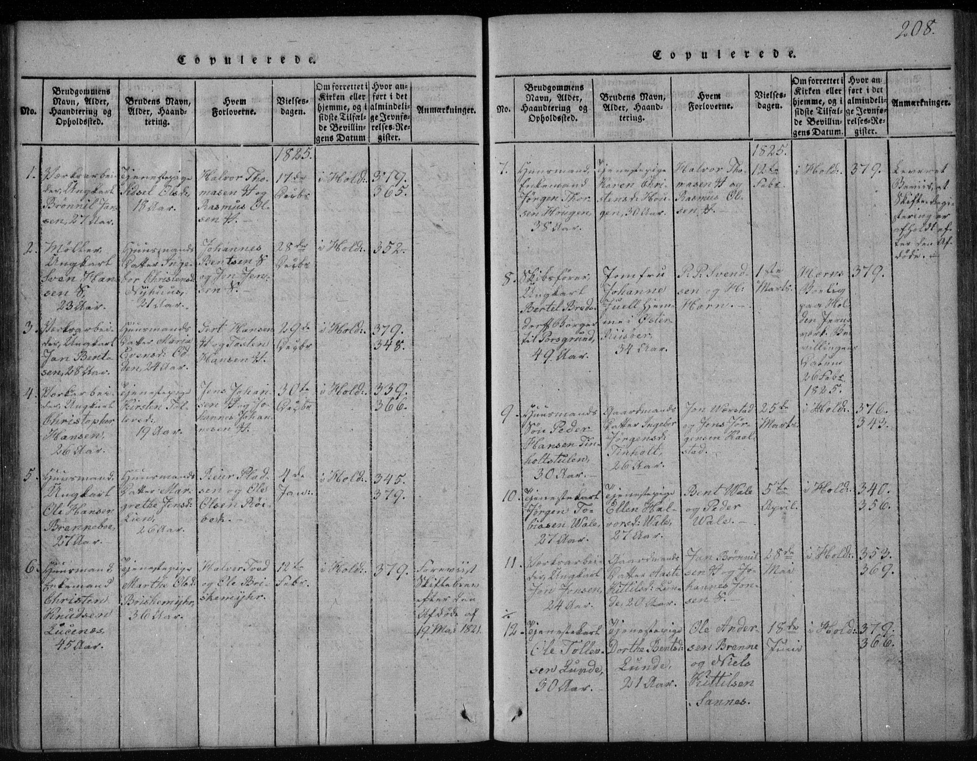 Holla kirkebøker, SAKO/A-272/F/Fa/L0003: Parish register (official) no. 3, 1815-1830, p. 208