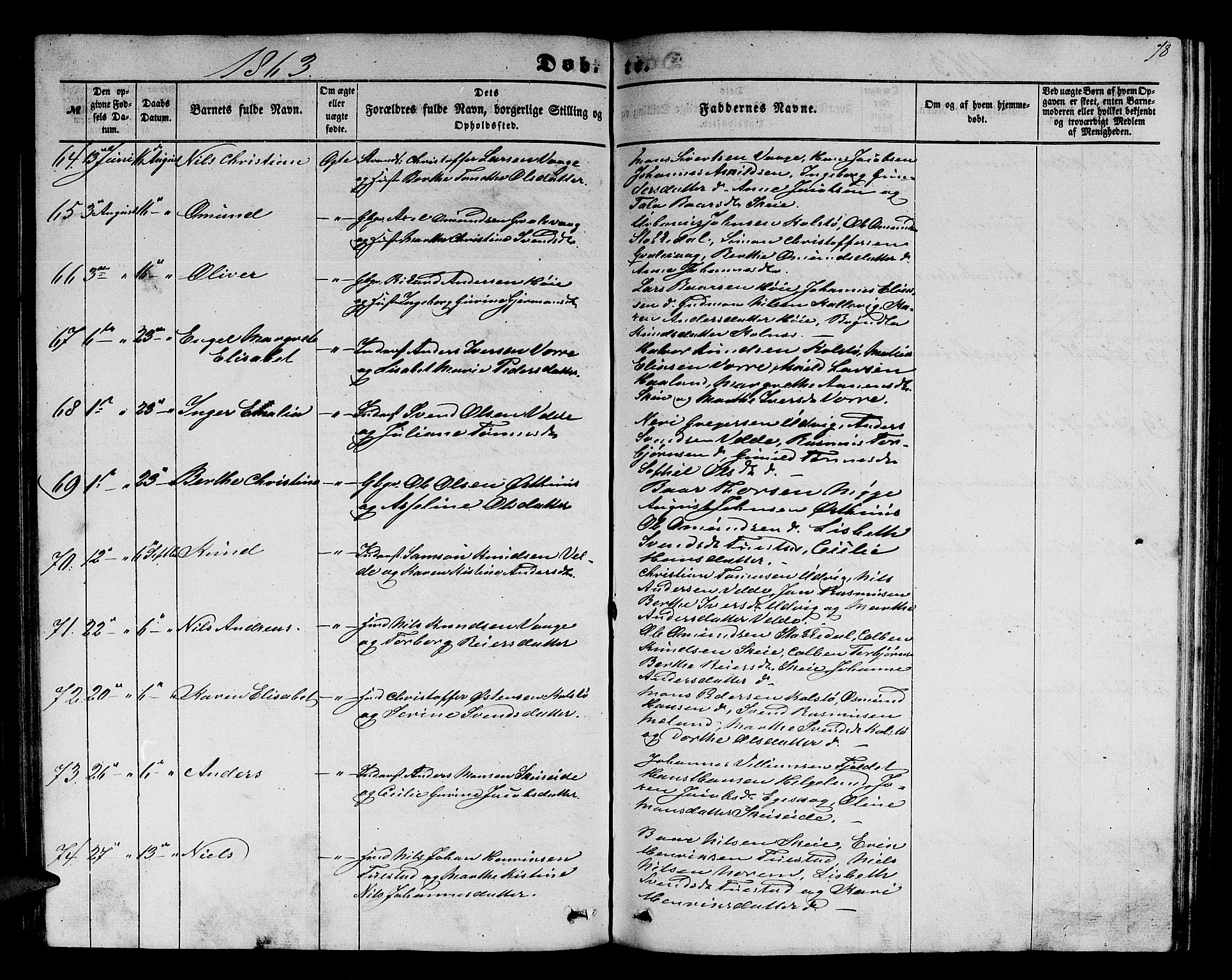 Avaldsnes sokneprestkontor, SAST/A -101851/H/Ha/Hab/L0003: Parish register (copy) no. B 3, 1857-1871, p. 78