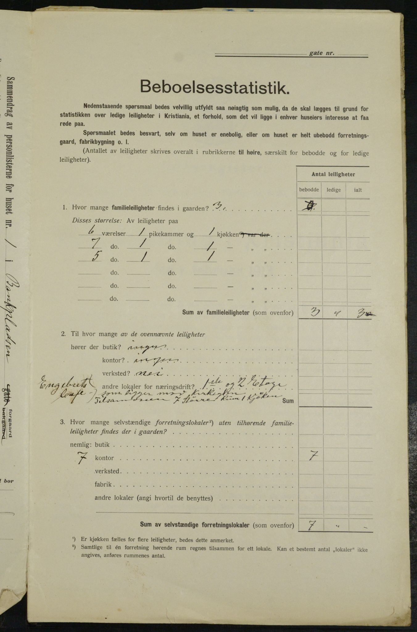 OBA, Municipal Census 1913 for Kristiania, 1913, p. 3194