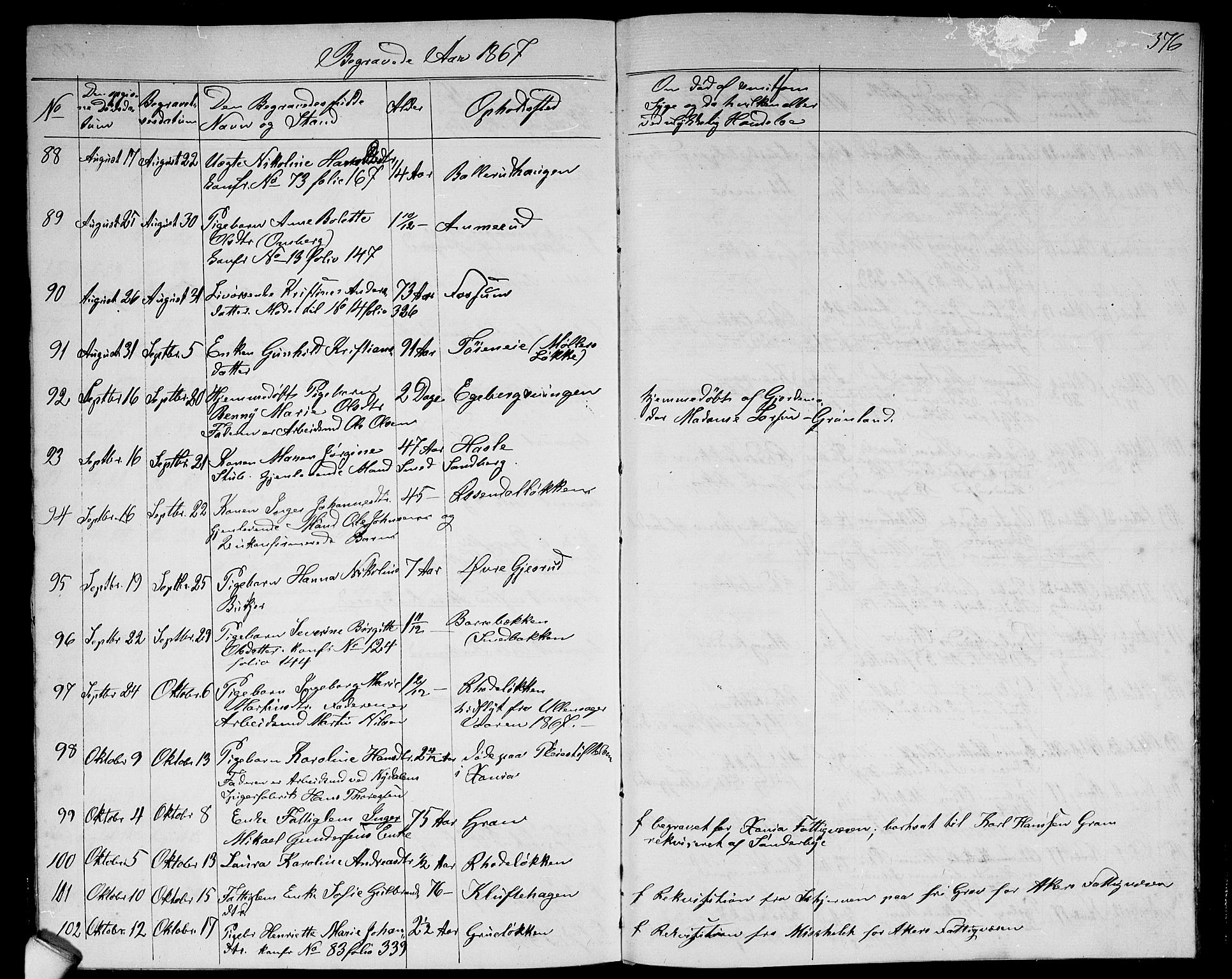 Østre Aker prestekontor Kirkebøker, AV/SAO-A-10840/G/Ga/L0002: Parish register (copy) no. I 2, 1861-1867, p. 376