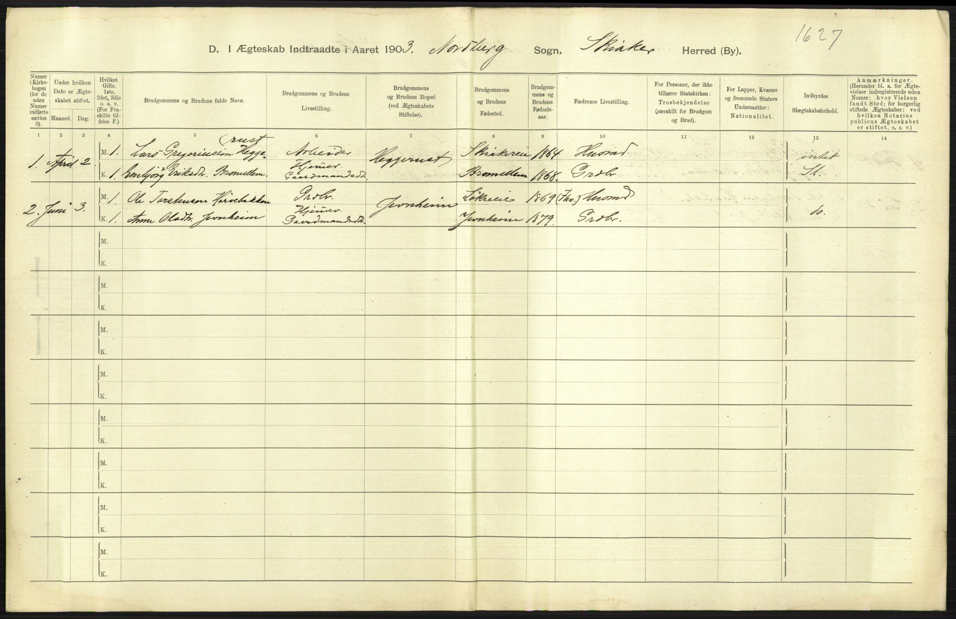 Statistisk sentralbyrå, Sosiodemografiske emner, Befolkning, AV/RA-S-2228/D/Df/Dfa/Dfaa/L0006: Kristians amt: Fødte, gifte, døde, 1903, p. 537