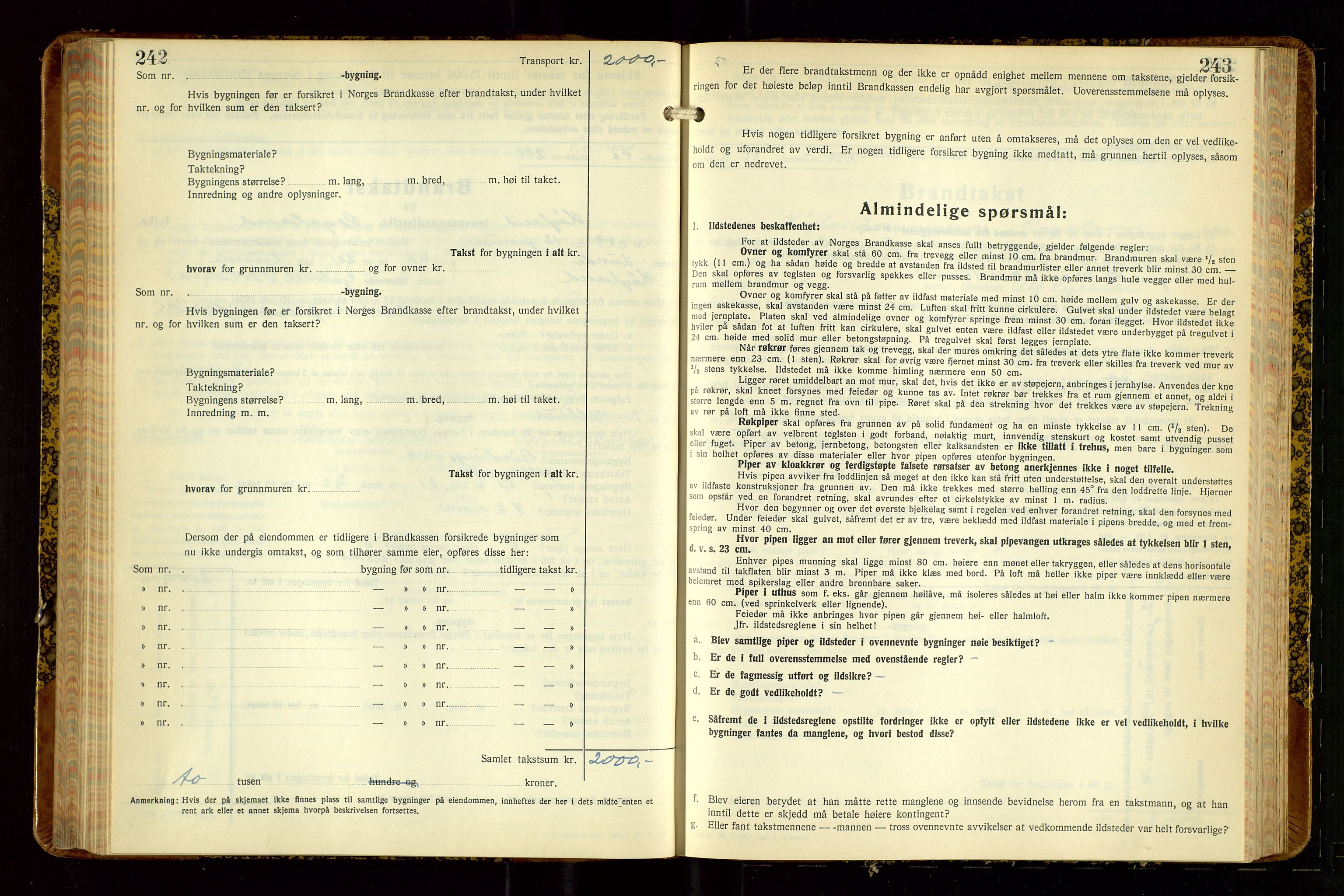 Høyland/Sandnes lensmannskontor, AV/SAST-A-100166/Gob/L0008: "Branntakstprotokoll", 1940-1952, p. 242-243