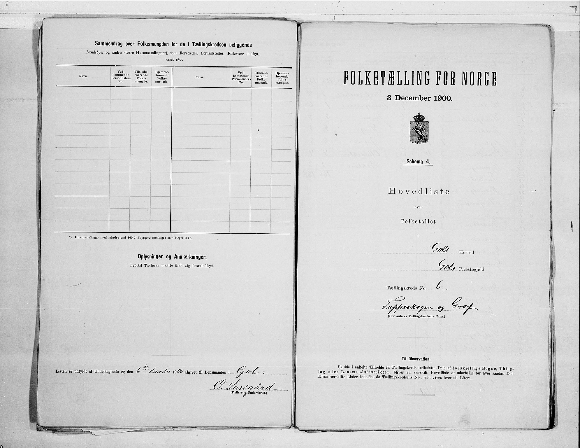 RA, 1900 census for Gol, 1900, p. 14