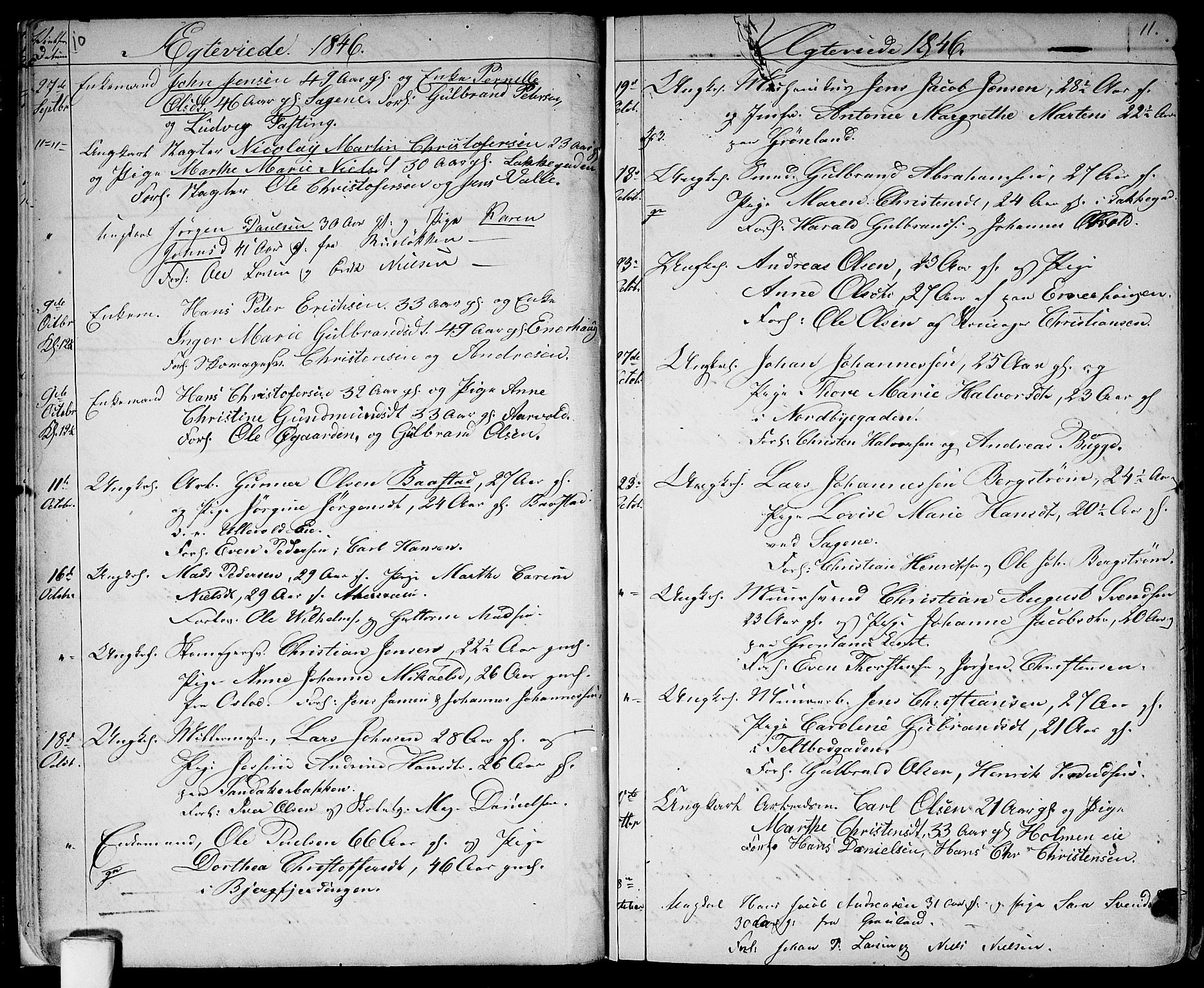 Aker prestekontor kirkebøker, AV/SAO-A-10861/G/L0011: Parish register (copy) no. 11, 1846-1859, p. 10-11