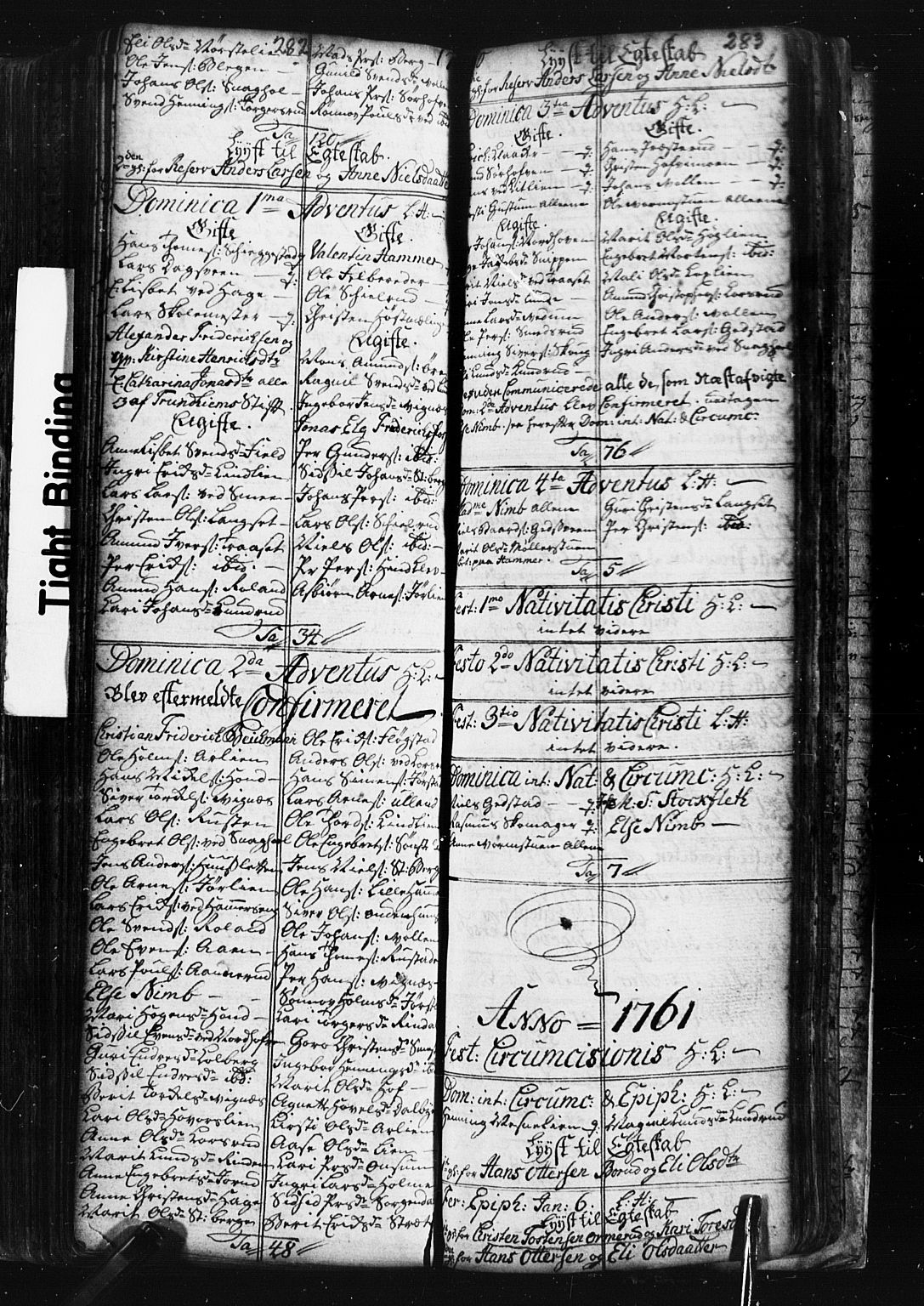 Fåberg prestekontor, SAH/PREST-086/H/Ha/Hab/L0001: Parish register (copy) no. 1, 1727-1767, p. 282-283