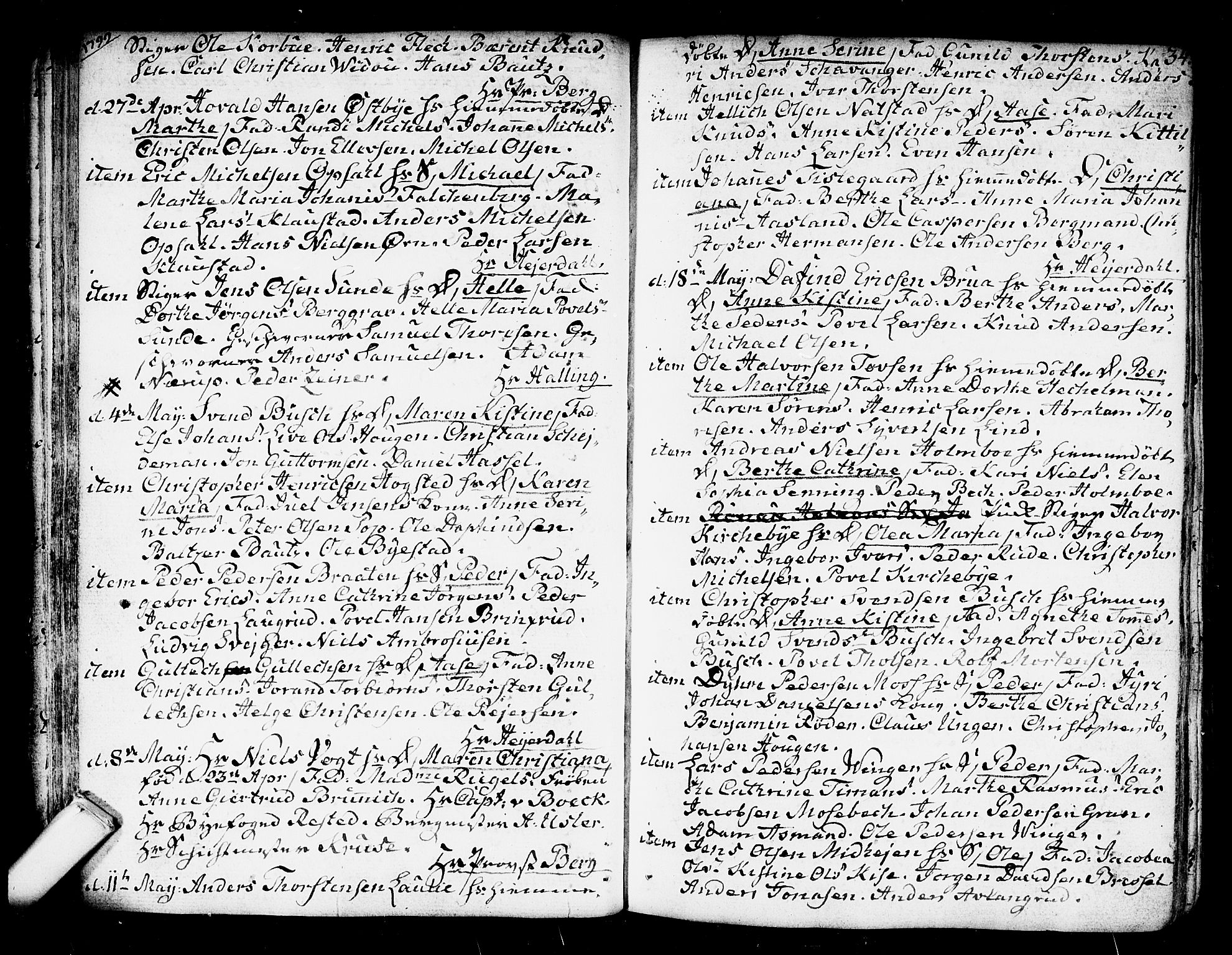 Kongsberg kirkebøker, AV/SAKO-A-22/F/Fa/L0007: Parish register (official) no. I 7, 1795-1816, p. 34