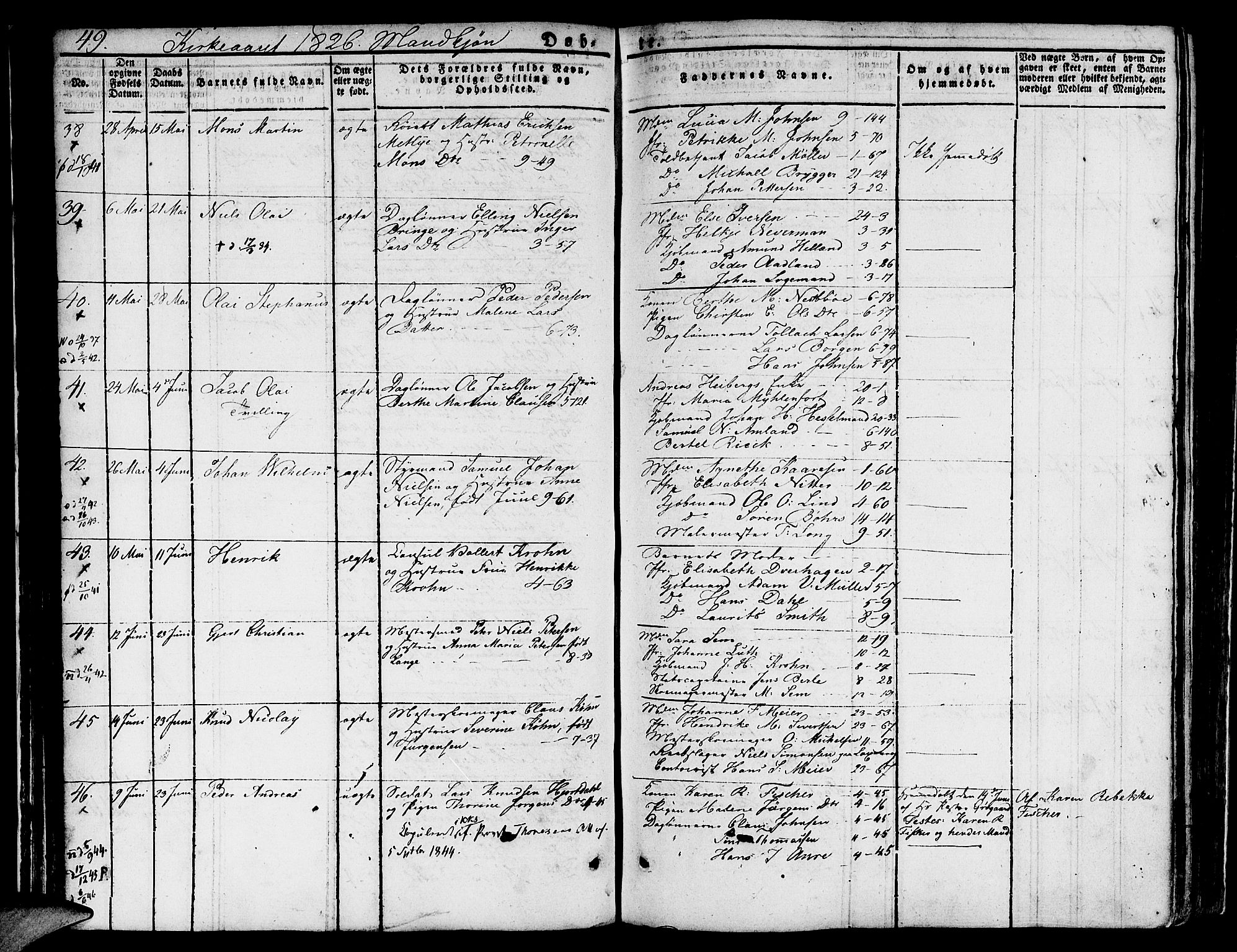 Nykirken Sokneprestembete, AV/SAB-A-77101/H/Hab: Parish register (copy) no. A 5I, 1821-1841, p. 49