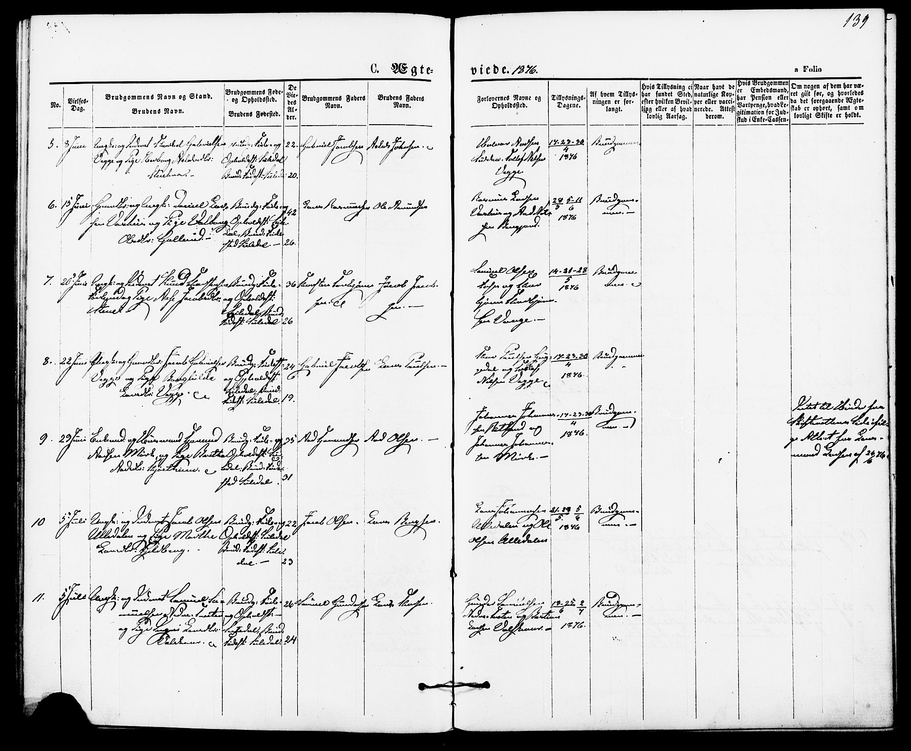 Suldal sokneprestkontor, AV/SAST-A-101845/01/IV/L0010: Parish register (official) no. A 10, 1869-1878, p. 139