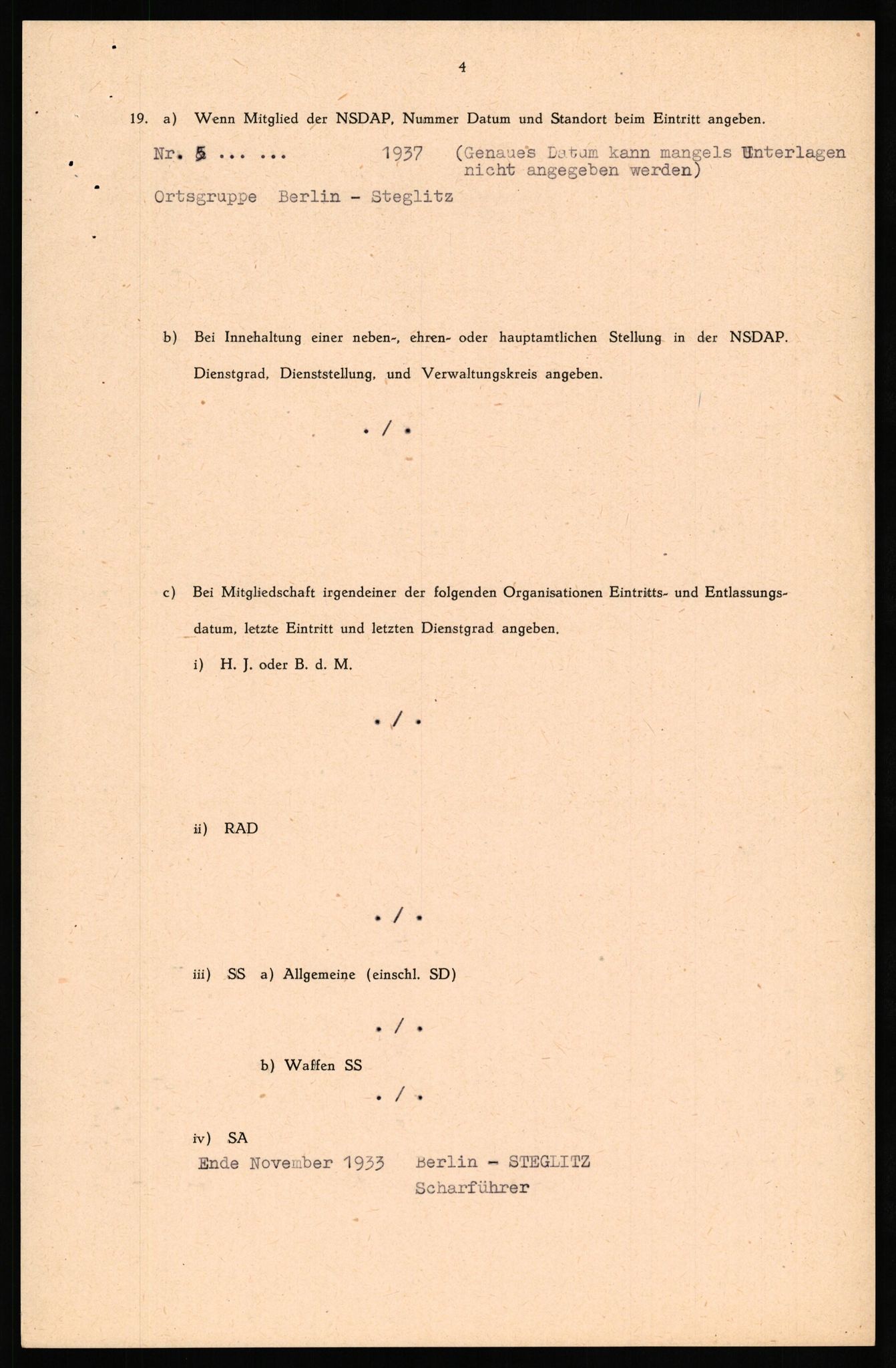 Forsvaret, Forsvarets overkommando II, AV/RA-RAFA-3915/D/Db/L0034: CI Questionaires. Tyske okkupasjonsstyrker i Norge. Tyskere., 1945-1946, p. 134