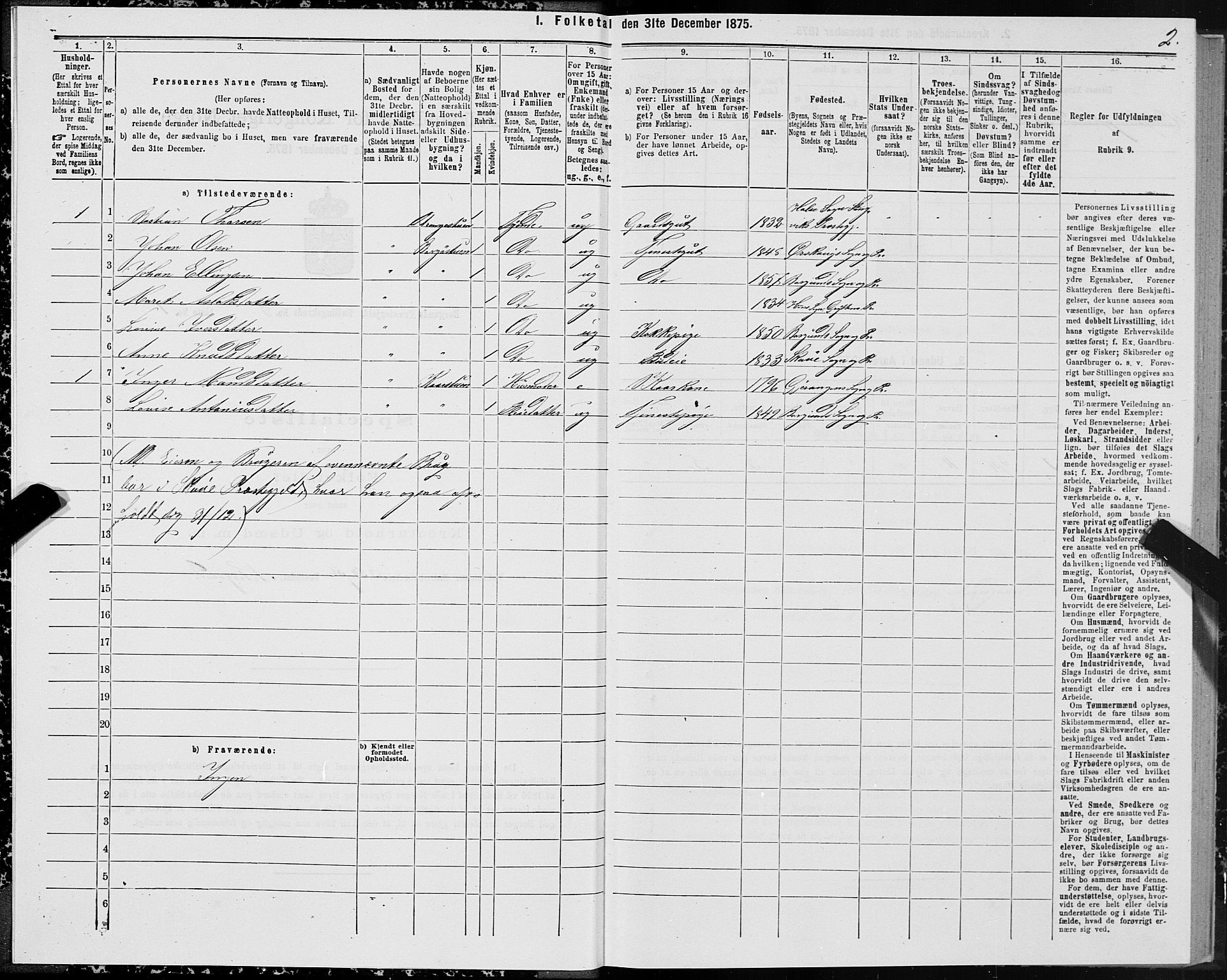 SAT, 1875 census for 1531P Borgund, 1875, p. 2002