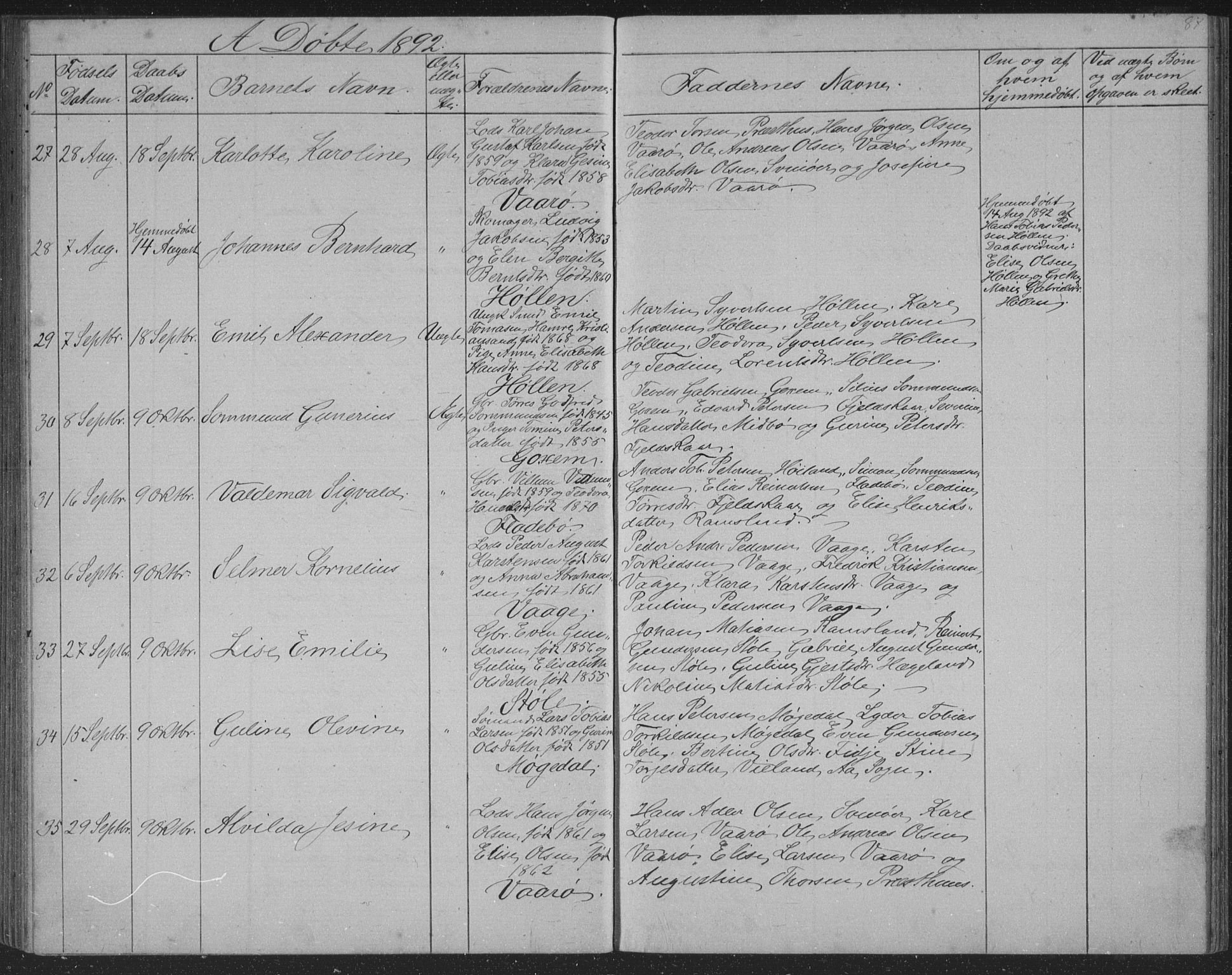 Sør-Audnedal sokneprestkontor, AV/SAK-1111-0039/F/Fb/Fba/L0003: Parish register (copy) no. B 3, 1879-1893, p. 87