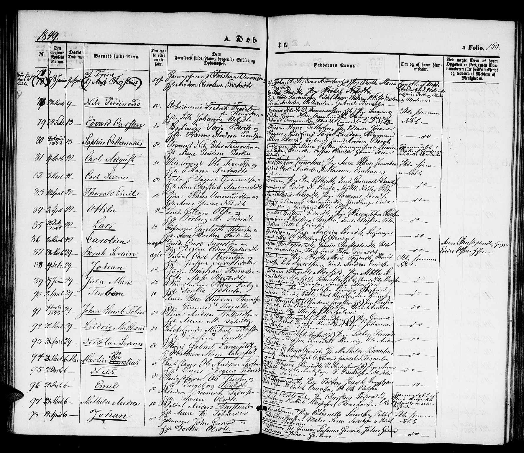 Kristiansand domprosti, AV/SAK-1112-0006/F/Fb/L0010: Parish register (copy) no. B 10, 1843-1850, p. 150