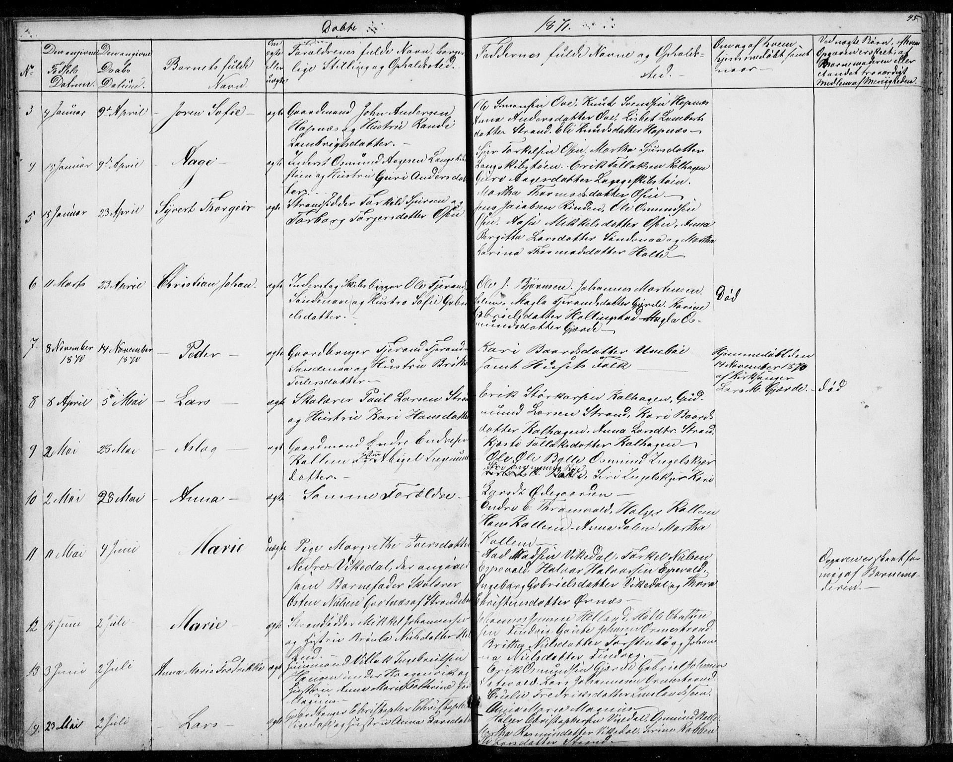 Vikedal sokneprestkontor, SAST/A-101840/01/V: Parish register (copy) no. B 9, 1856-1878, p. 45