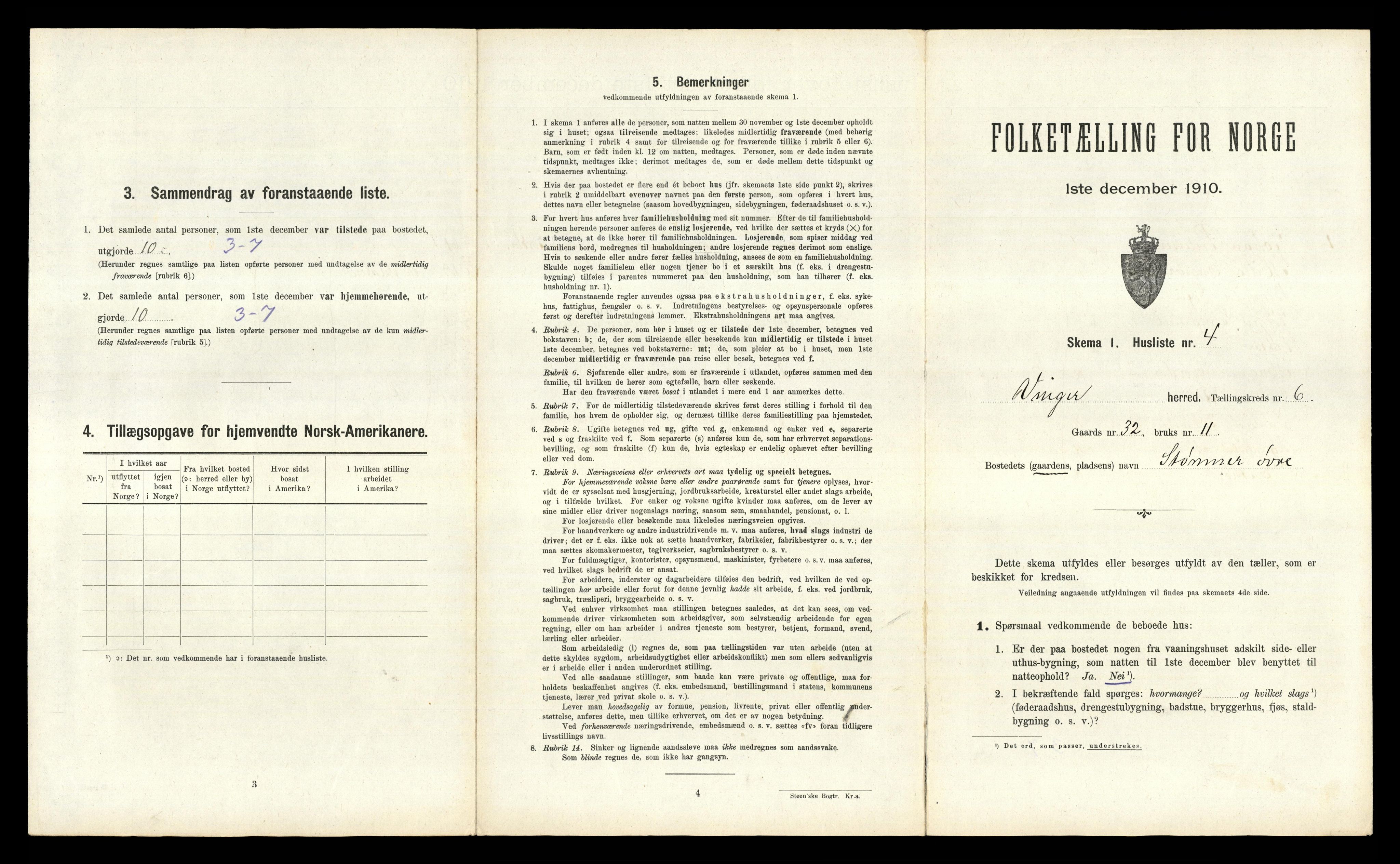 RA, 1910 census for Vinger, 1910, p. 693