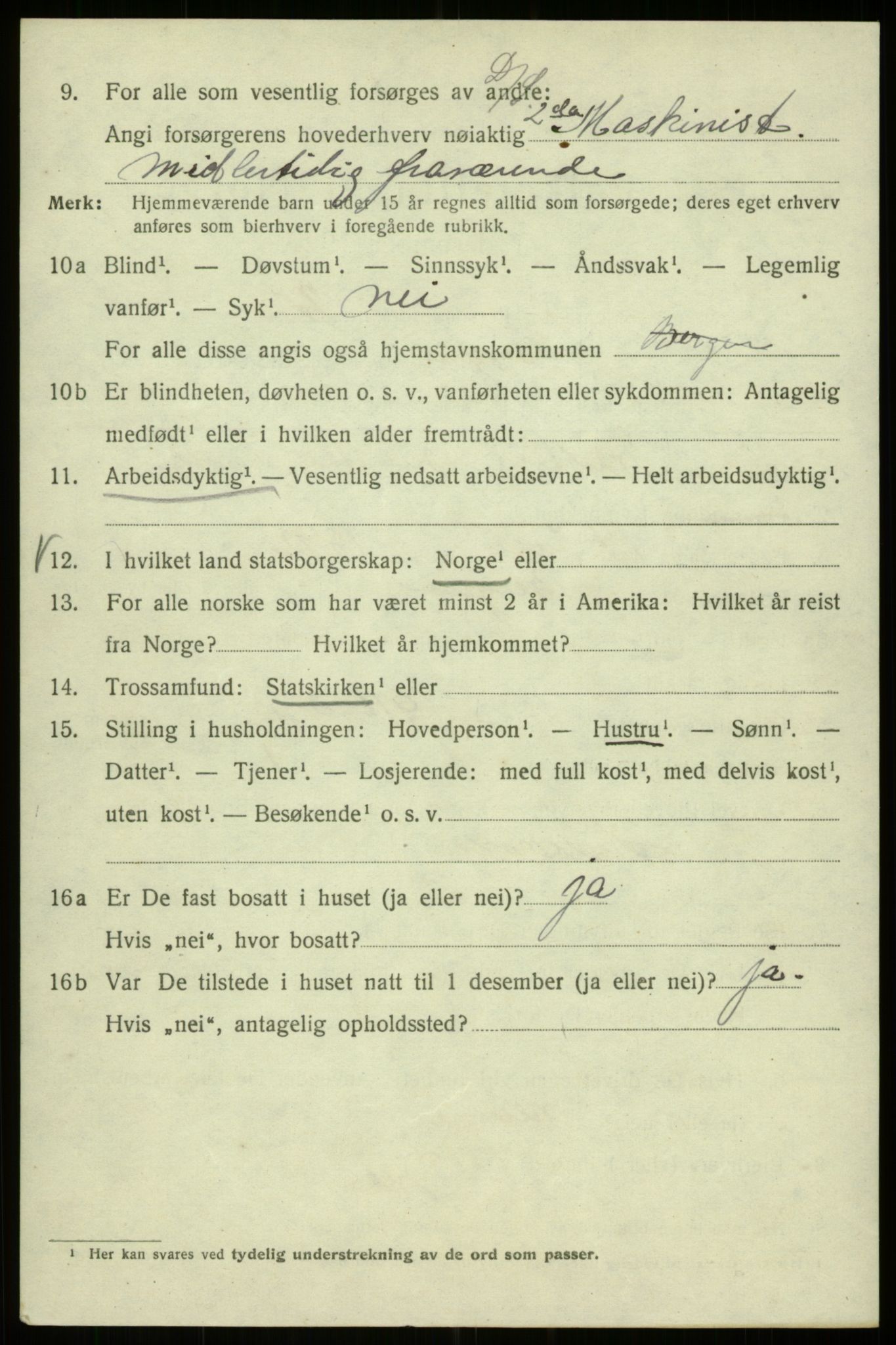 SAB, 1920 census for Bergen, 1920, p. 138606