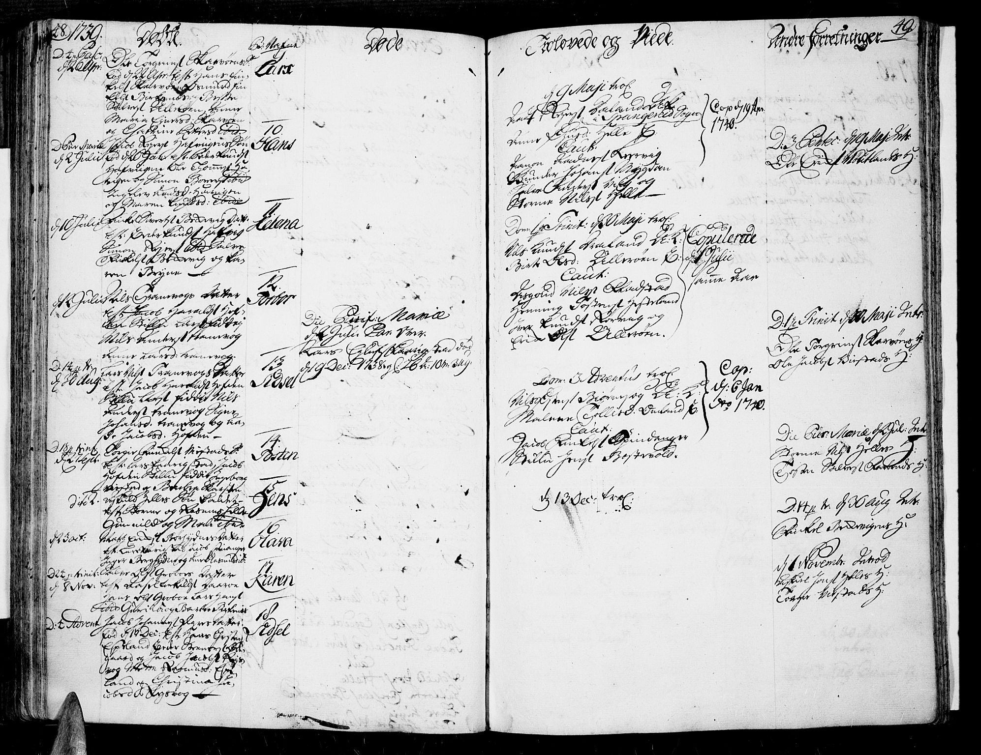 Lista sokneprestkontor, AV/SAK-1111-0027/F/Fa/L0002: Parish register (official) no. A 2 /3, 1726-1751, p. 48-49