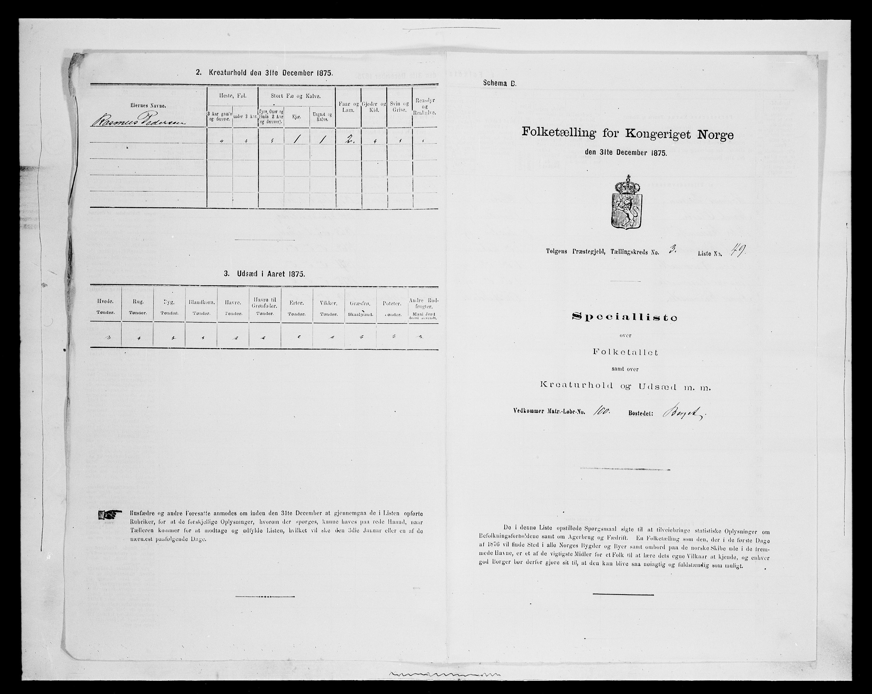 SAH, 1875 census for 0436P Tolga, 1875, p. 471