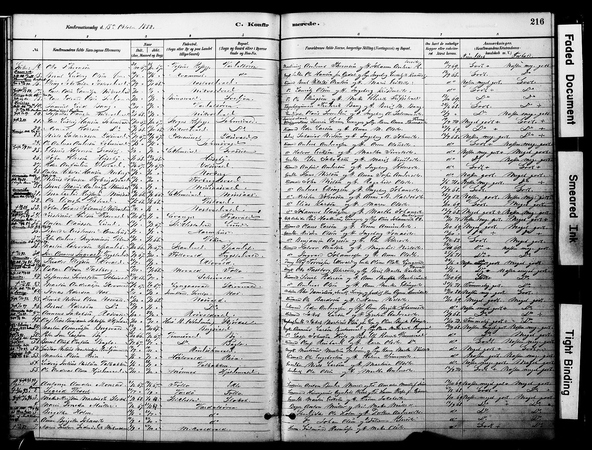 Ministerialprotokoller, klokkerbøker og fødselsregistre - Nord-Trøndelag, SAT/A-1458/723/L0244: Parish register (official) no. 723A13, 1881-1899, p. 216