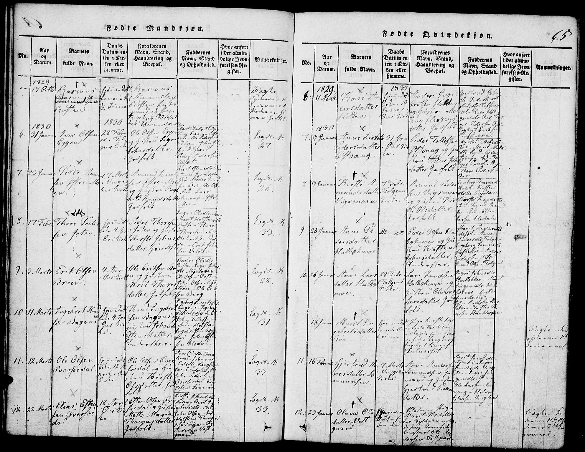 Tolga prestekontor, AV/SAH-PREST-062/K/L0004: Parish register (official) no. 4, 1815-1836, p. 65