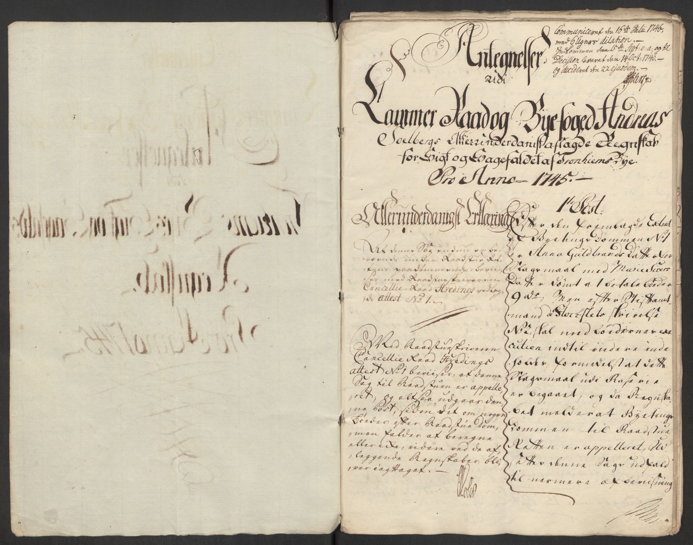 Rentekammeret inntil 1814, Reviderte regnskaper, Byregnskaper, AV/RA-EA-4066/R/Rs/L0541: [S22] Sikt og sakefall, 1743-1746, p. 265