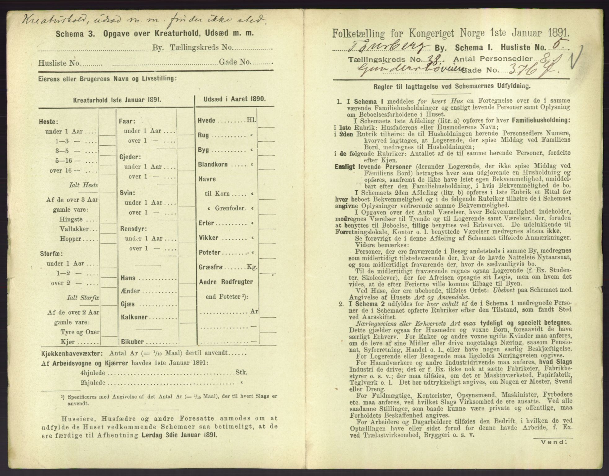 RA, 1891 census for 0705 Tønsberg, 1891, p. 1082