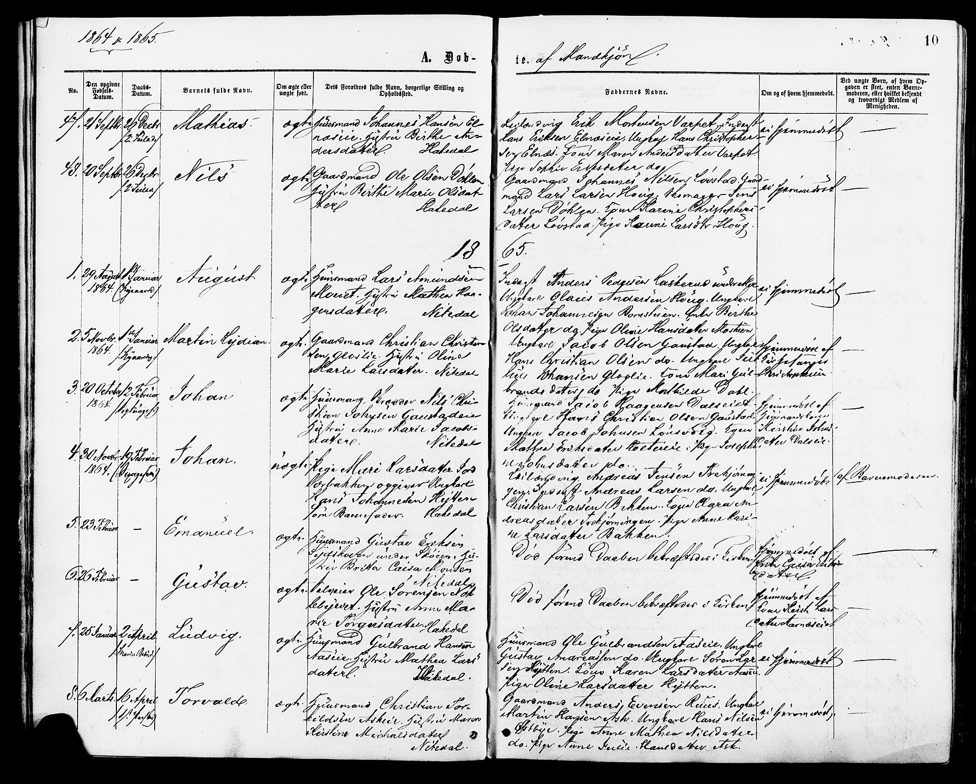 Nittedal prestekontor Kirkebøker, SAO/A-10365a/F/Fa/L0006: Parish register (official) no. I 6, 1863-1878, p. 10