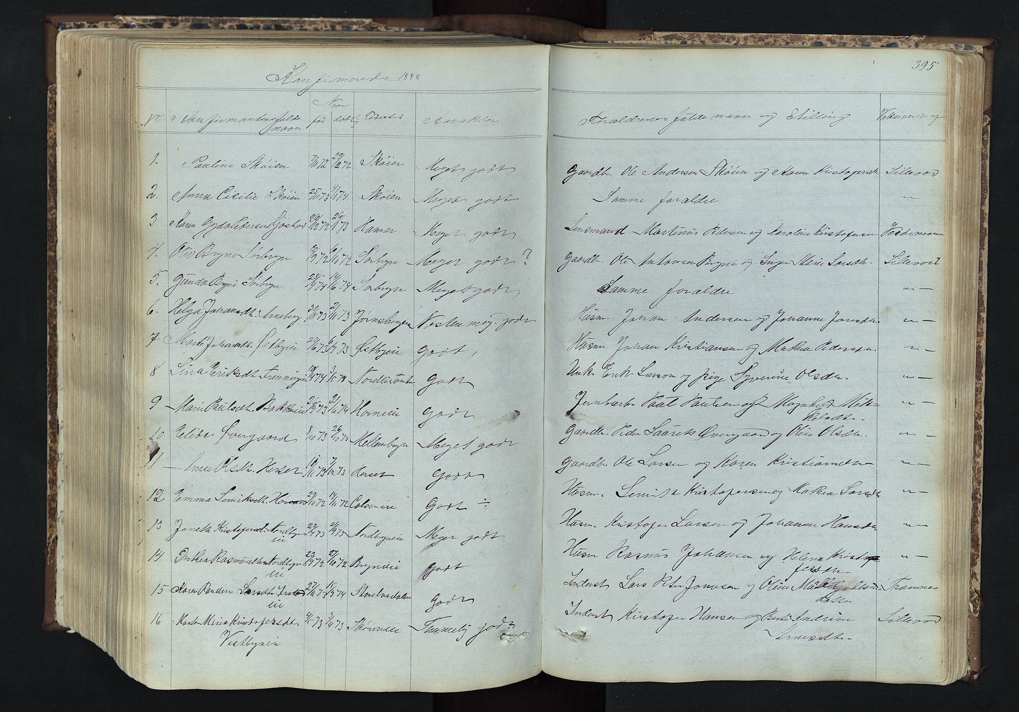 Romedal prestekontor, SAH/PREST-004/L/L0011: Parish register (copy) no. 11, 1867-1895, p. 395