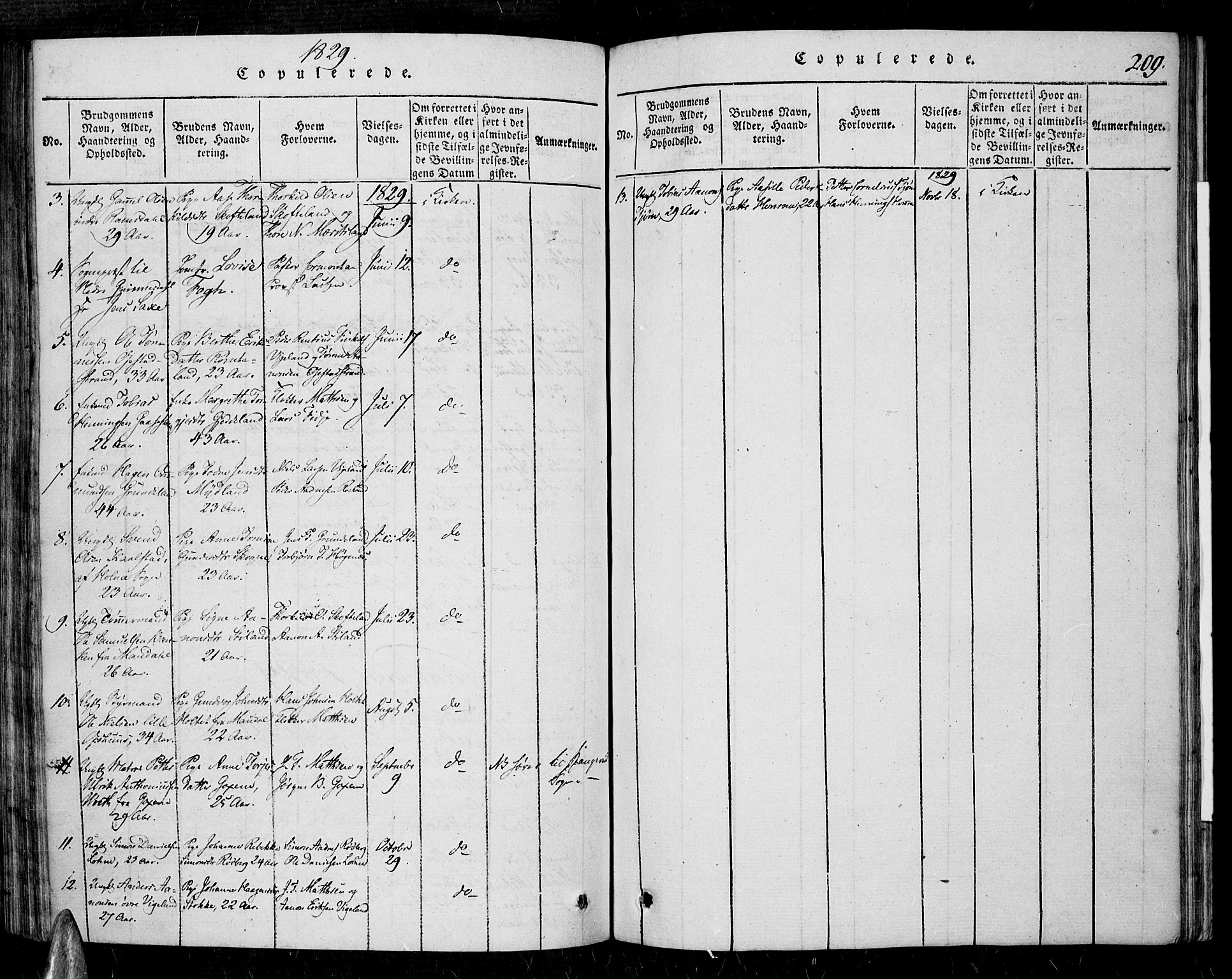 Sør-Audnedal sokneprestkontor, AV/SAK-1111-0039/F/Fa/Fab/L0005: Parish register (official) no. A 5, 1816-1830, p. 209