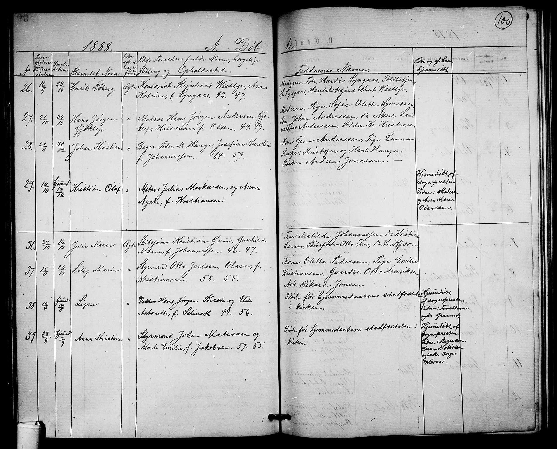 Holmestrand kirkebøker, AV/SAKO-A-346/G/Ga/L0004: Parish register (copy) no. 4, 1874-1888, p. 100