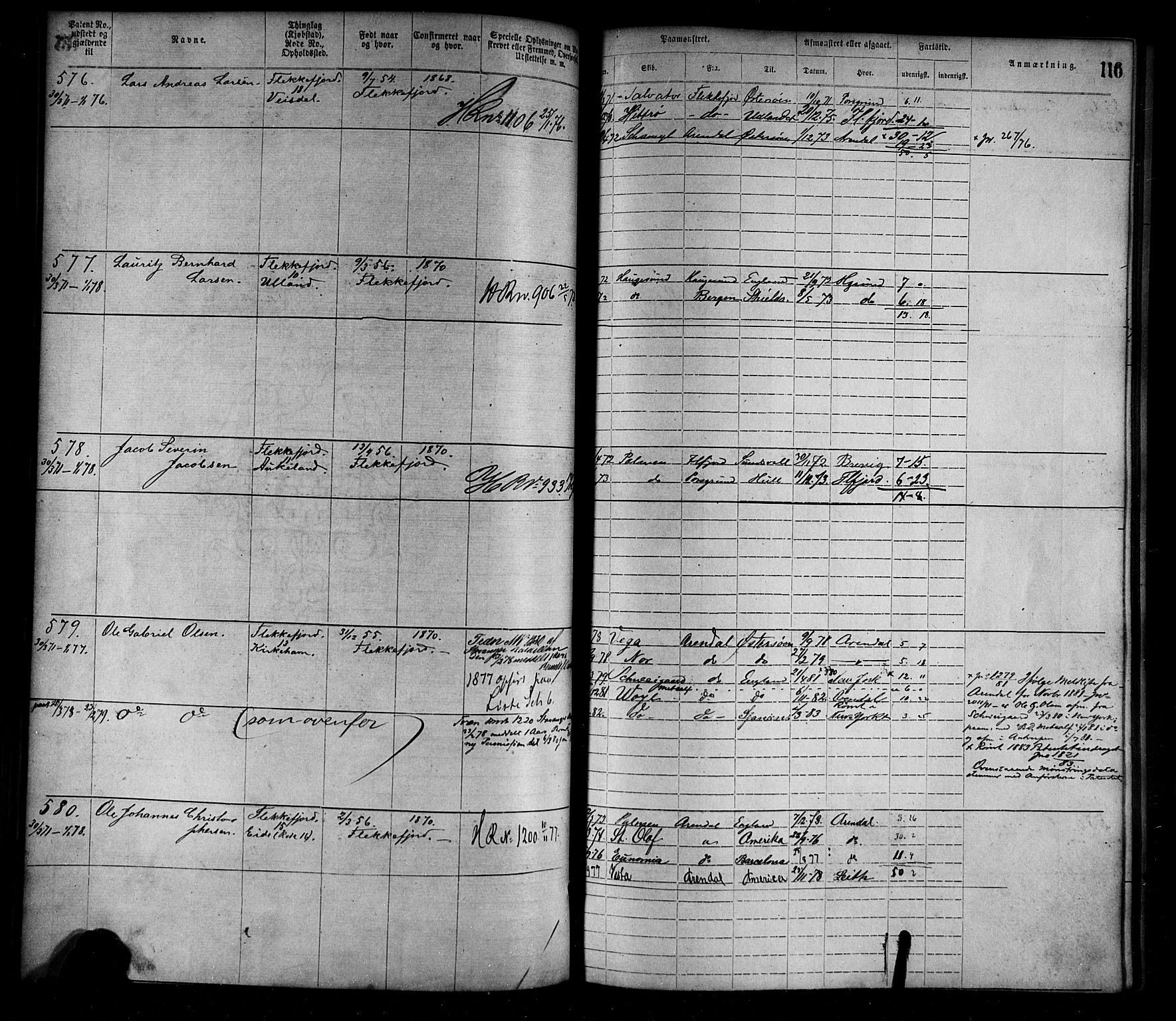 Flekkefjord mønstringskrets, AV/SAK-2031-0018/F/Fa/L0002: Annotasjonsrulle nr 1-1920 med register, N-2, 1870-1891, p. 140