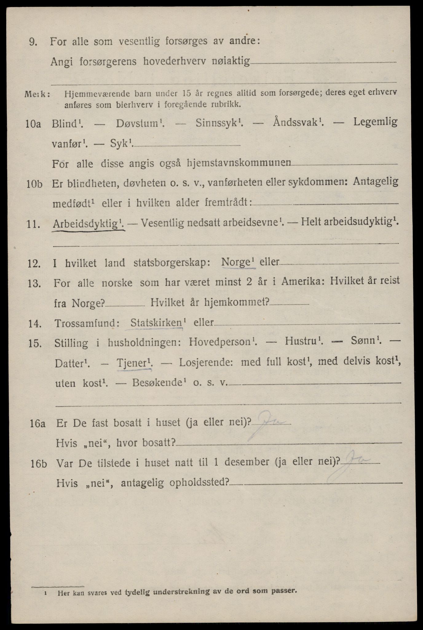 SAST, 1920 census for Klepp, 1920, p. 5353
