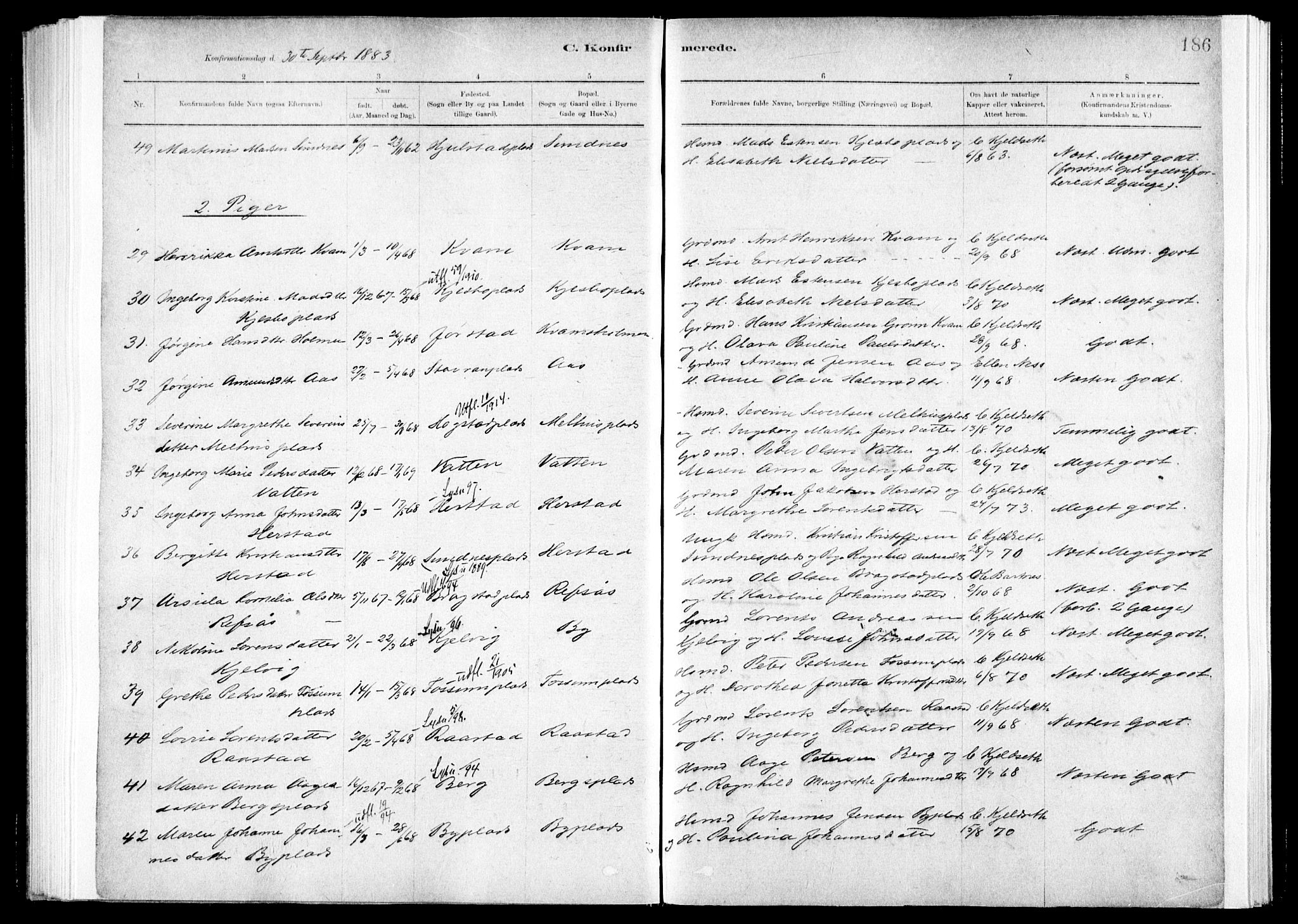 Ministerialprotokoller, klokkerbøker og fødselsregistre - Nord-Trøndelag, SAT/A-1458/730/L0285: Parish register (official) no. 730A10, 1879-1914, p. 186