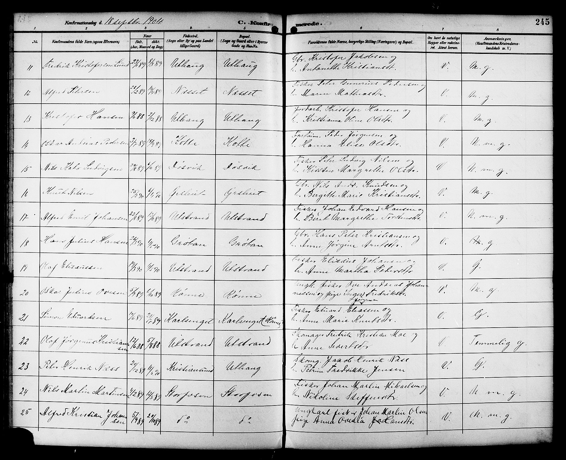 Ministerialprotokoller, klokkerbøker og fødselsregistre - Sør-Trøndelag, SAT/A-1456/659/L0746: Parish register (copy) no. 659C03, 1893-1912, p. 245