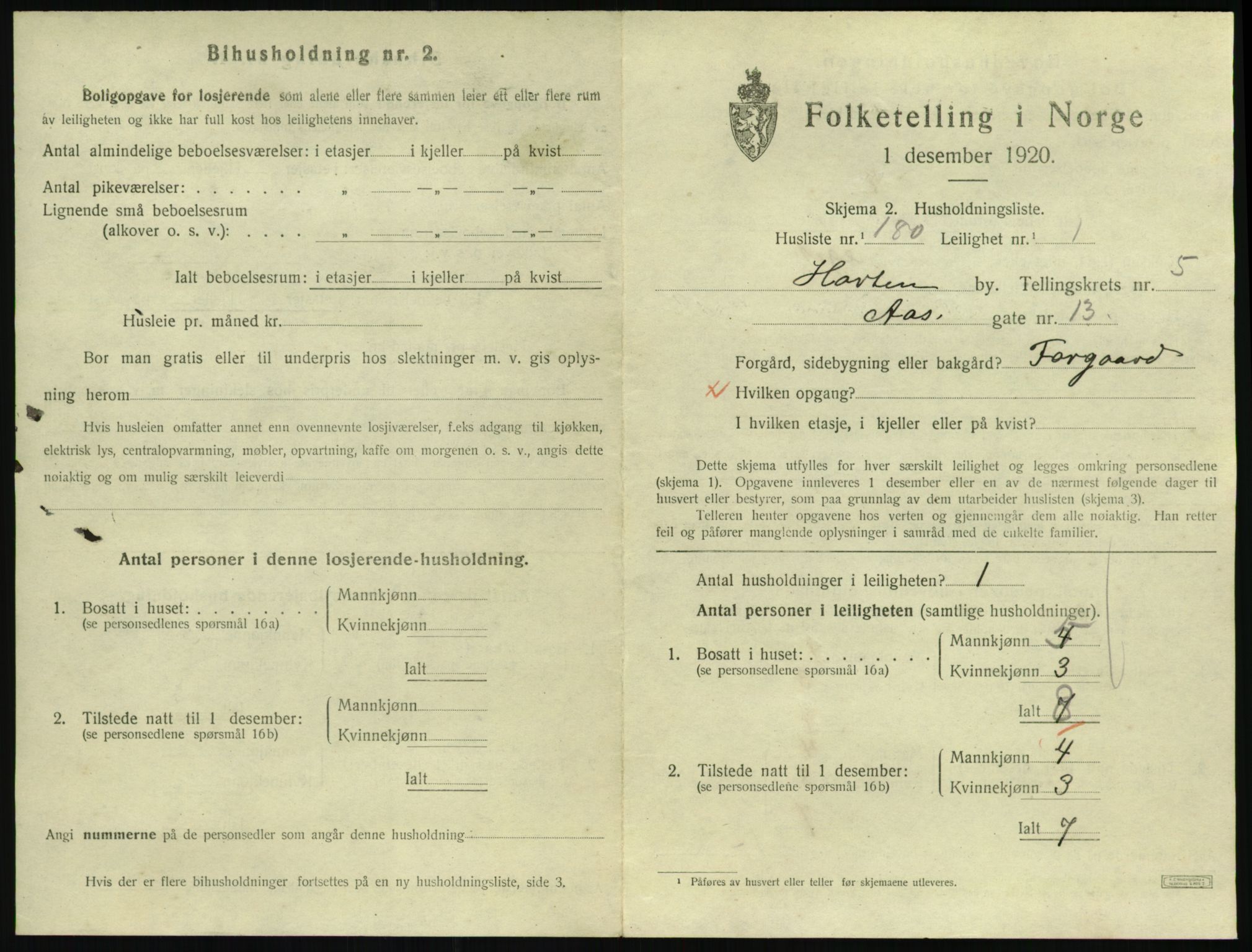 SAKO, 1920 census for Horten, 1920, p. 6275