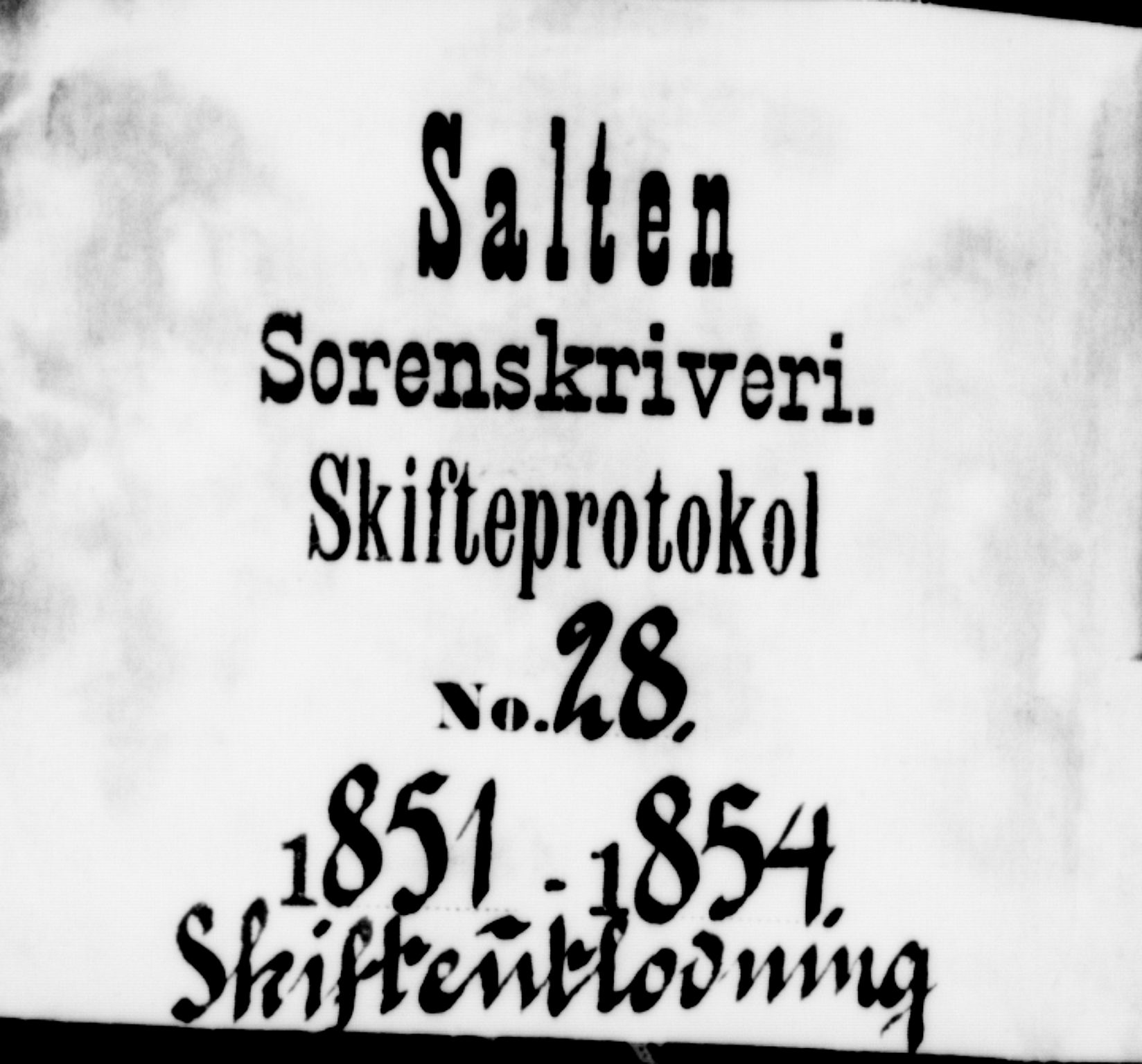 Salten sorenskriveri, SAT/A-4578/1/3/3A/L0059: Skifteslutningsprotokoll, 1851-1854